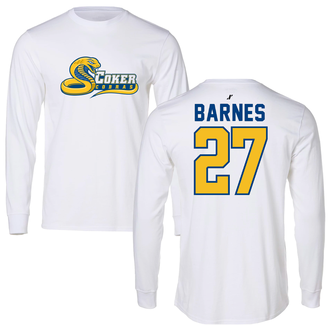 Coker University Lacrosse White Performance Long Sleeve - #27 Lawson Barnes