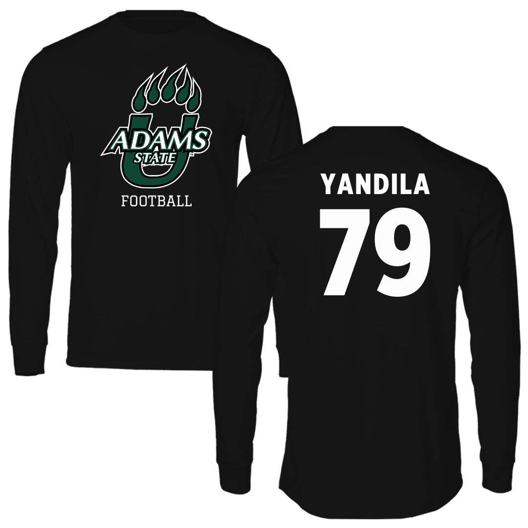 Adams State University Football Black State Long Sleeve - #79 Jordan Yandila