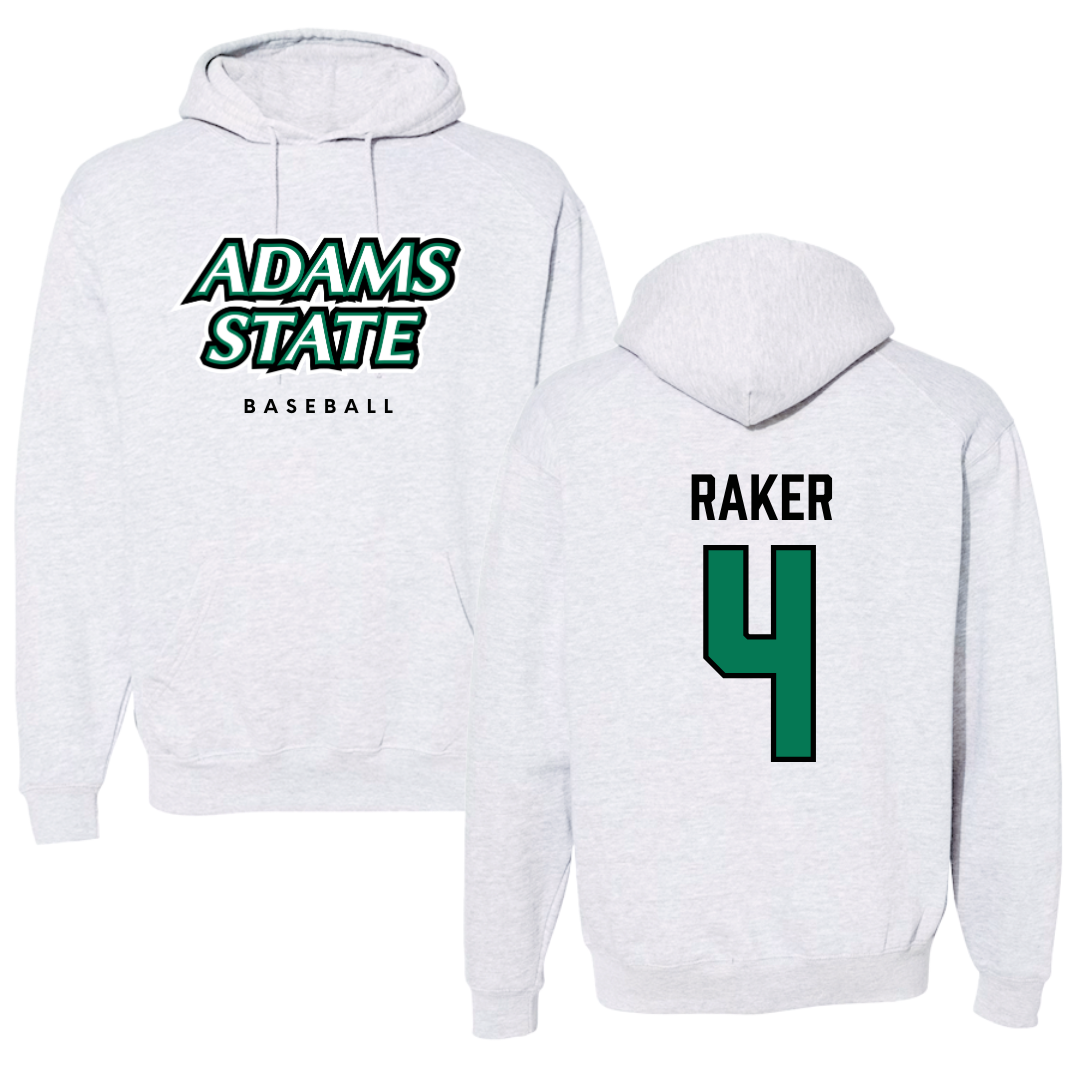 Adams State University Baseball Gray Block Hoodie - #4 Joey Raker