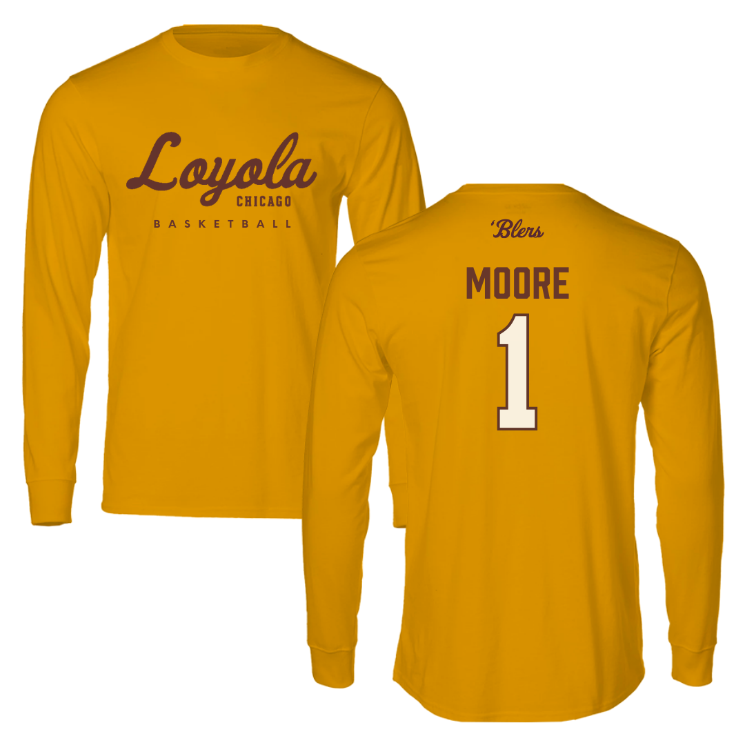 Loyola University-Chicago Basketball Gold Performance Long Sleeve - #1 Aaliyah Moore
