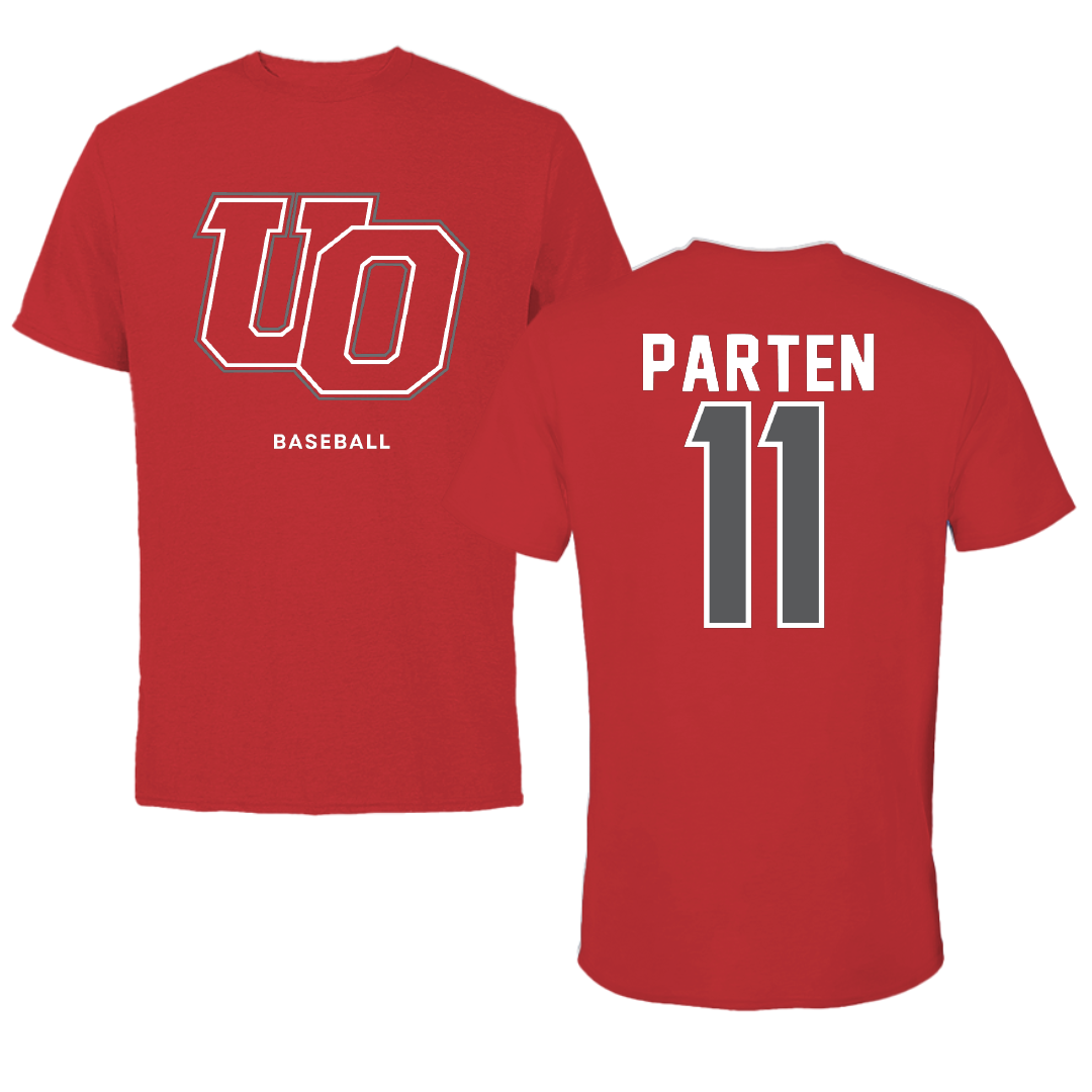 The University of Olivet Baseball Red Tee - #11 Brody Parten