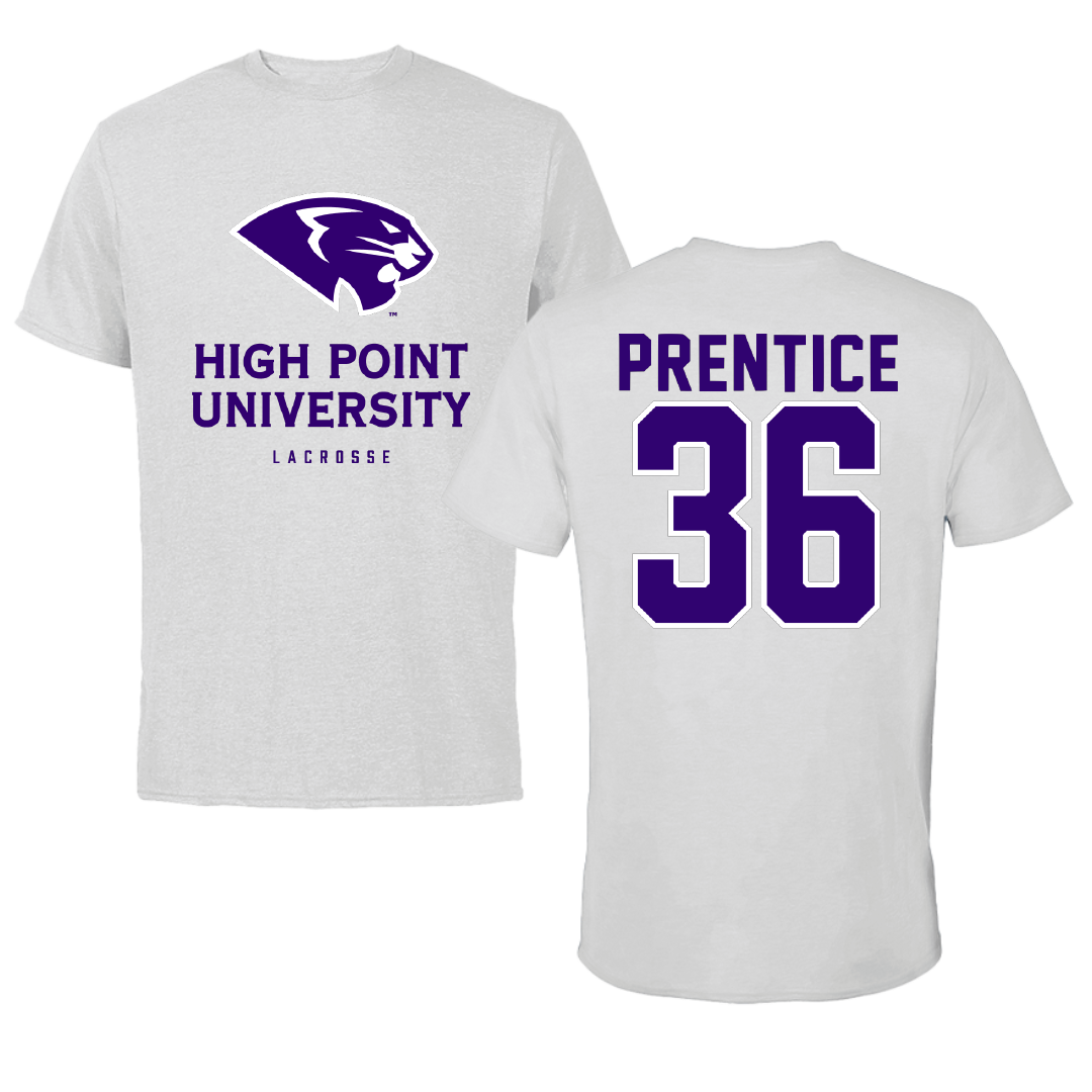 High Point University Lacrosse Light Gray Performance Tee - #36 Kate Prentice