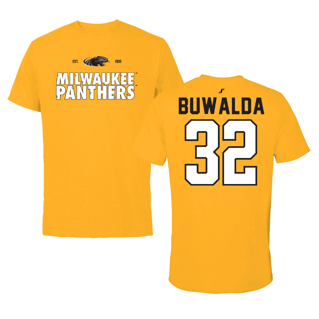 University of Wisconsin-Milwaukee Basketball Gold General Performance Tee - #32 Jorey Buwalda