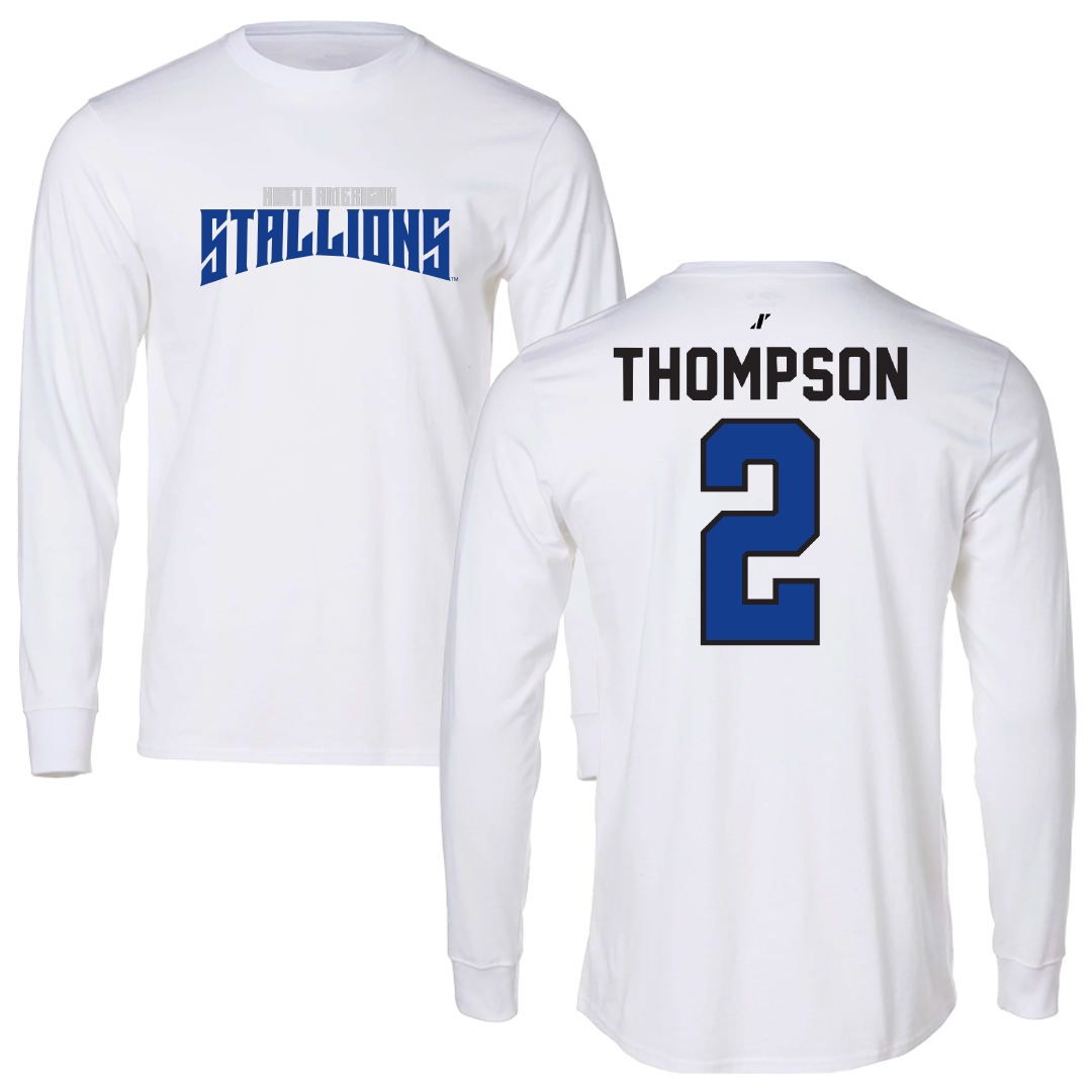 North American University Basketball White Classic Performance Long Sleeve - #2 Sean Thompson