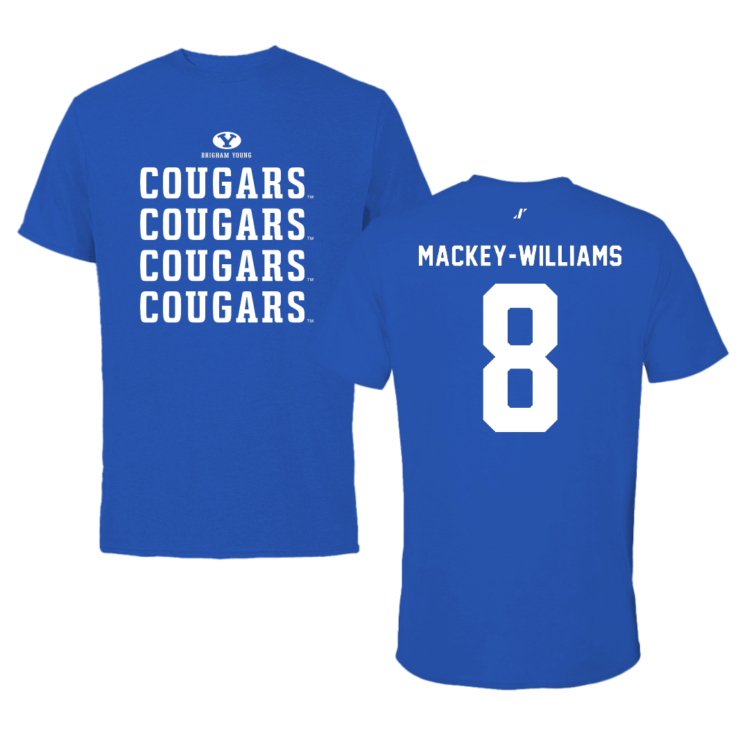 Brigham Young University Basketball Blue General Performance Tee - #8 Arielle Mackey-Williams