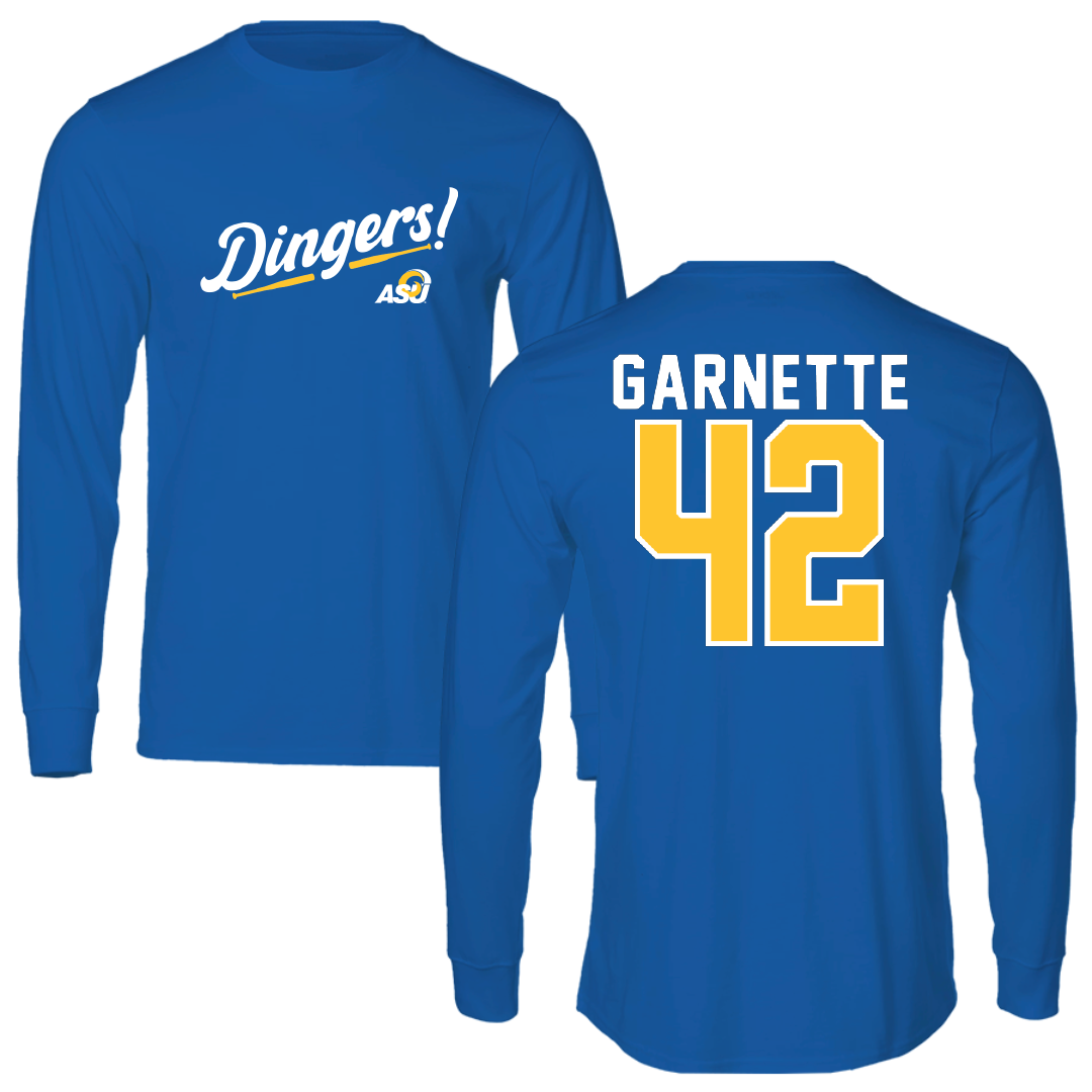Angelo State University Baseball Blue Dingers Long Sleeve - #42 Christian Garnette