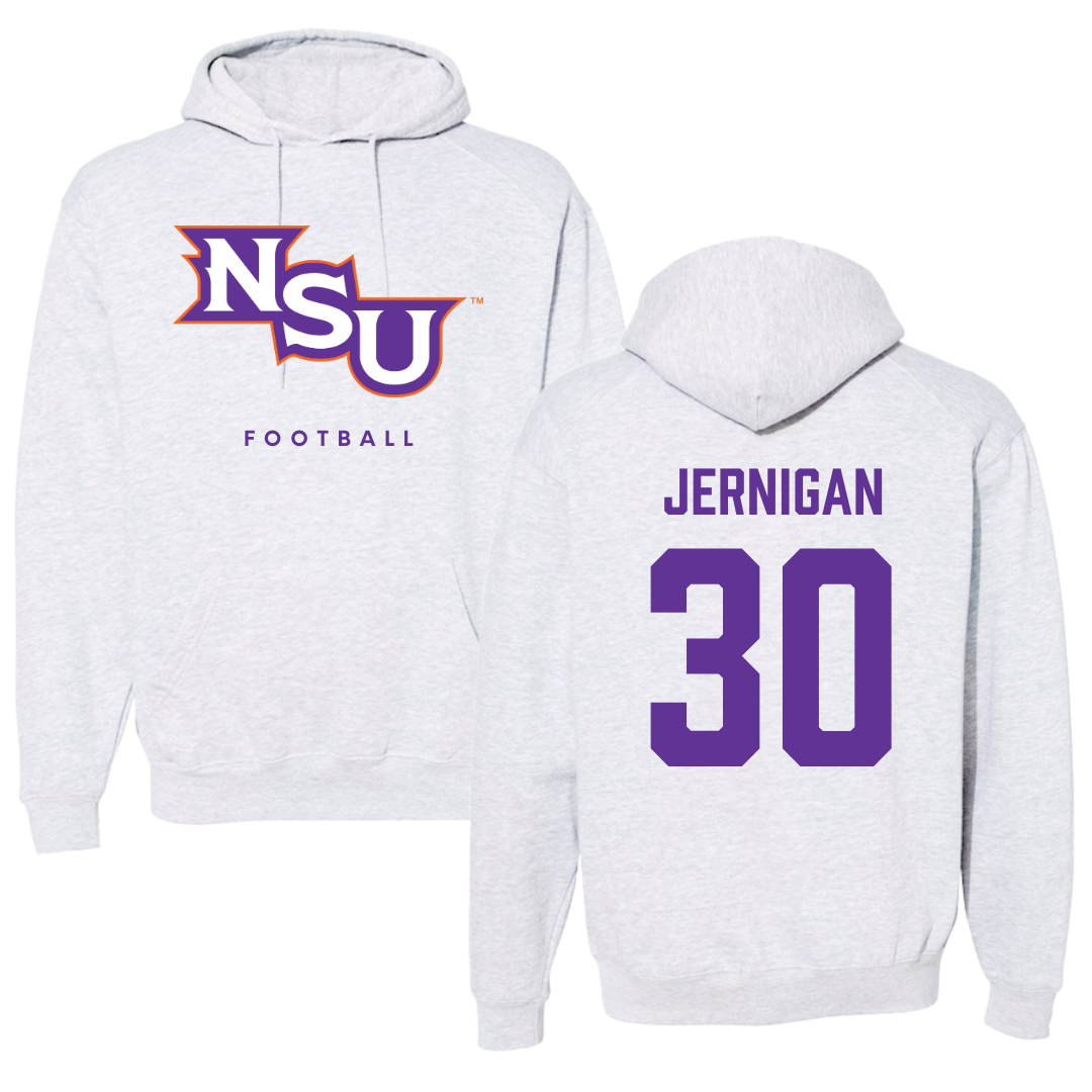 Northwestern State University Football Gray Hoodie - #30 Micah Jernigan