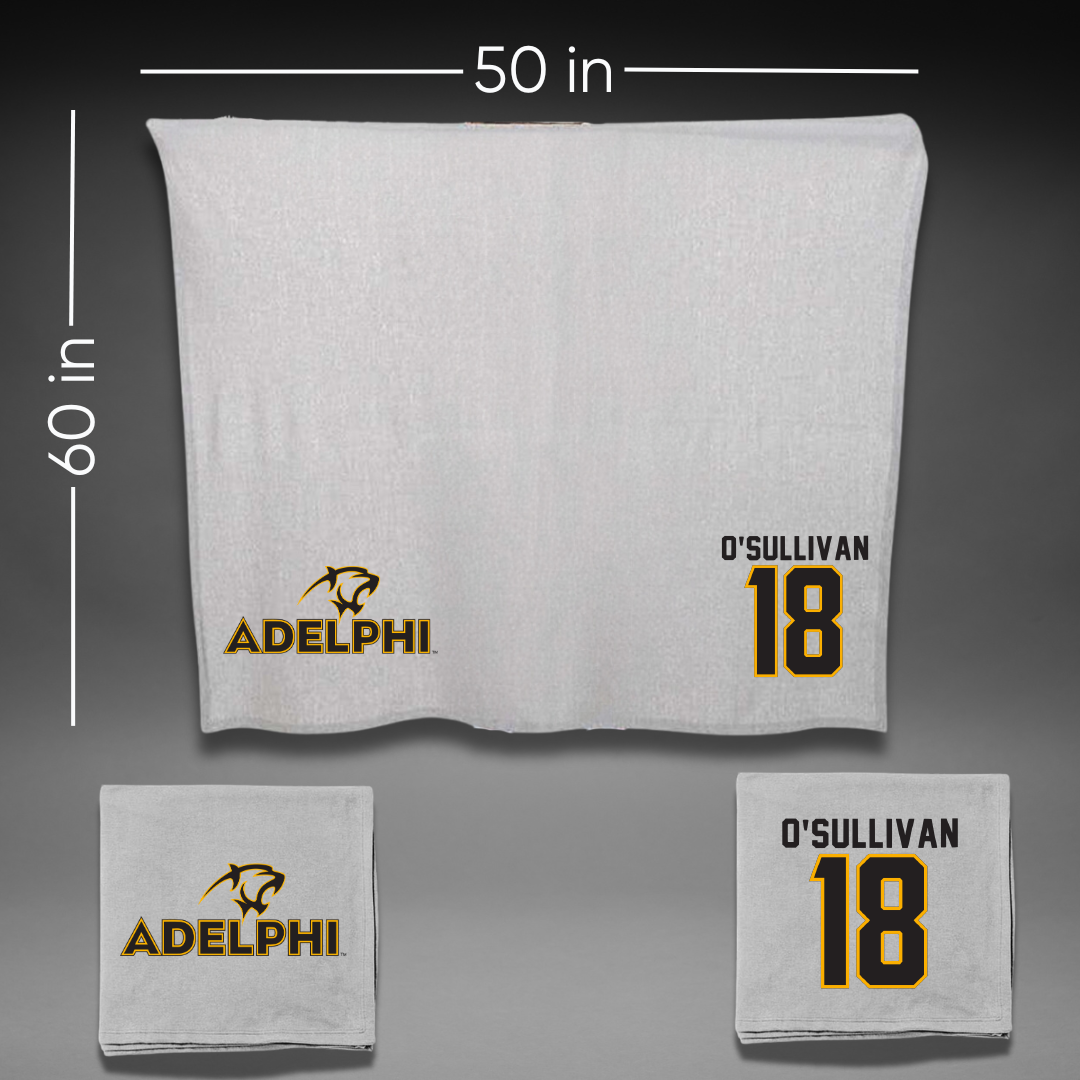 Adelphi University Baseball Gray Blanket - #18 Tommy O'Sullivan