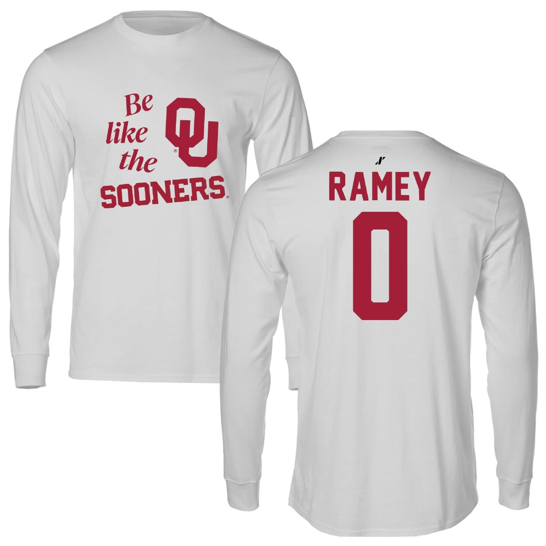 University of Oklahoma Soccer Light Gray Be Like Us Performance Long Sleeve - #0 Olivia Ramey
