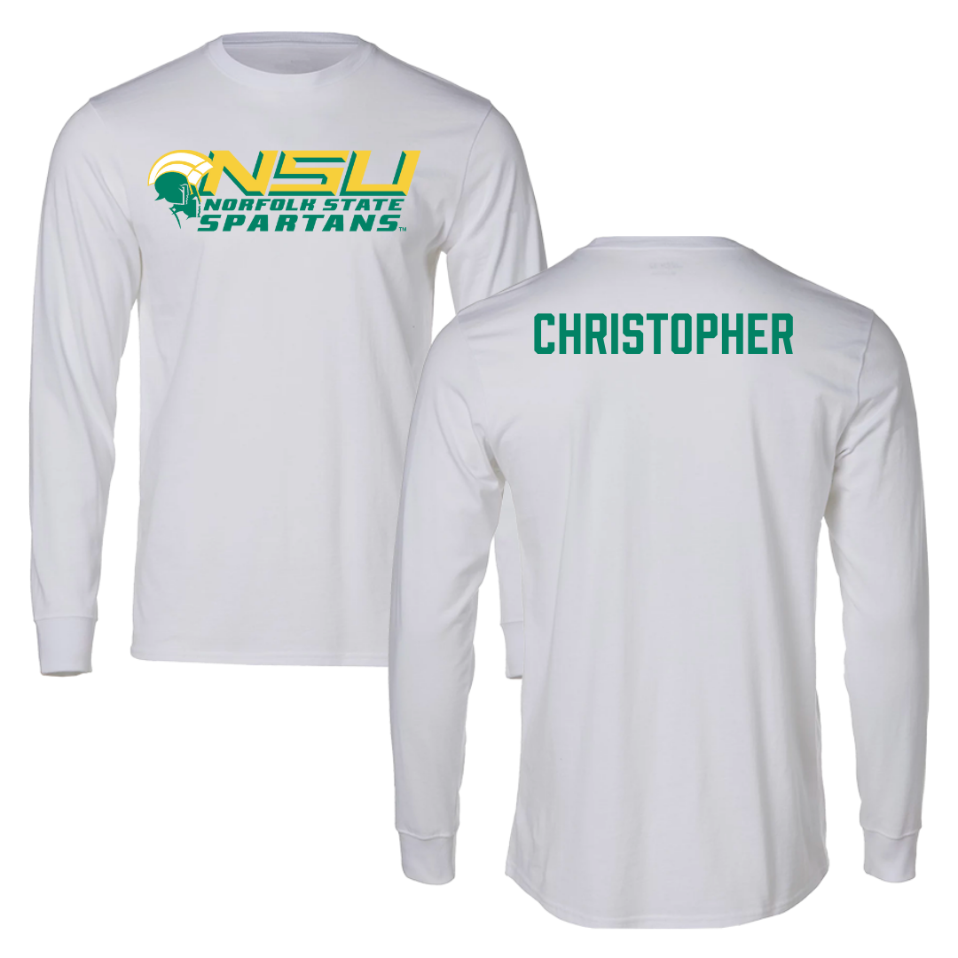 Norfolk State University TF and XC White Long Sleeve - Jahquan Christopher