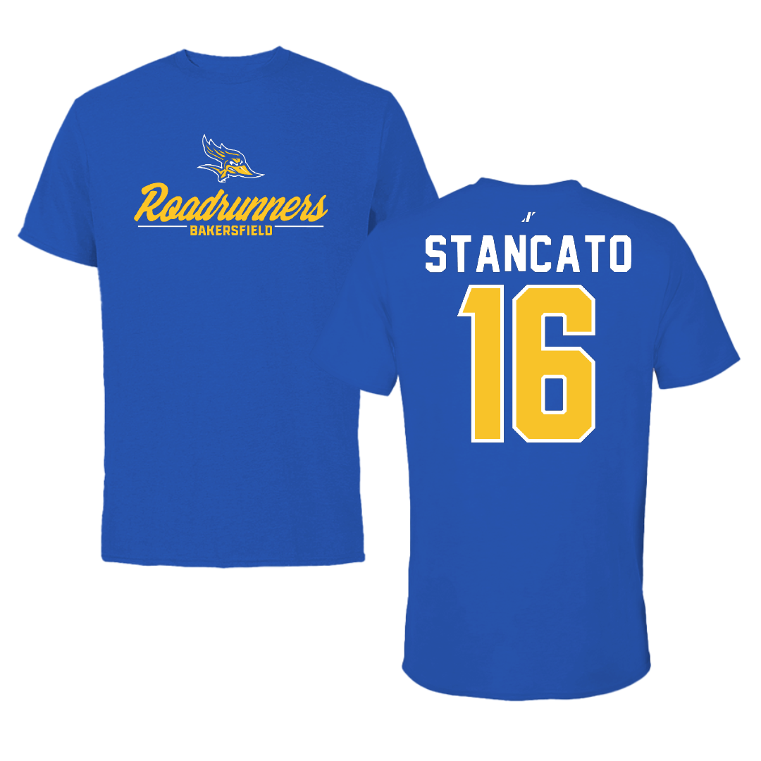 California State University-Bakersfield Baseball Blue General Performance Tee - #16 Kyler Stancato