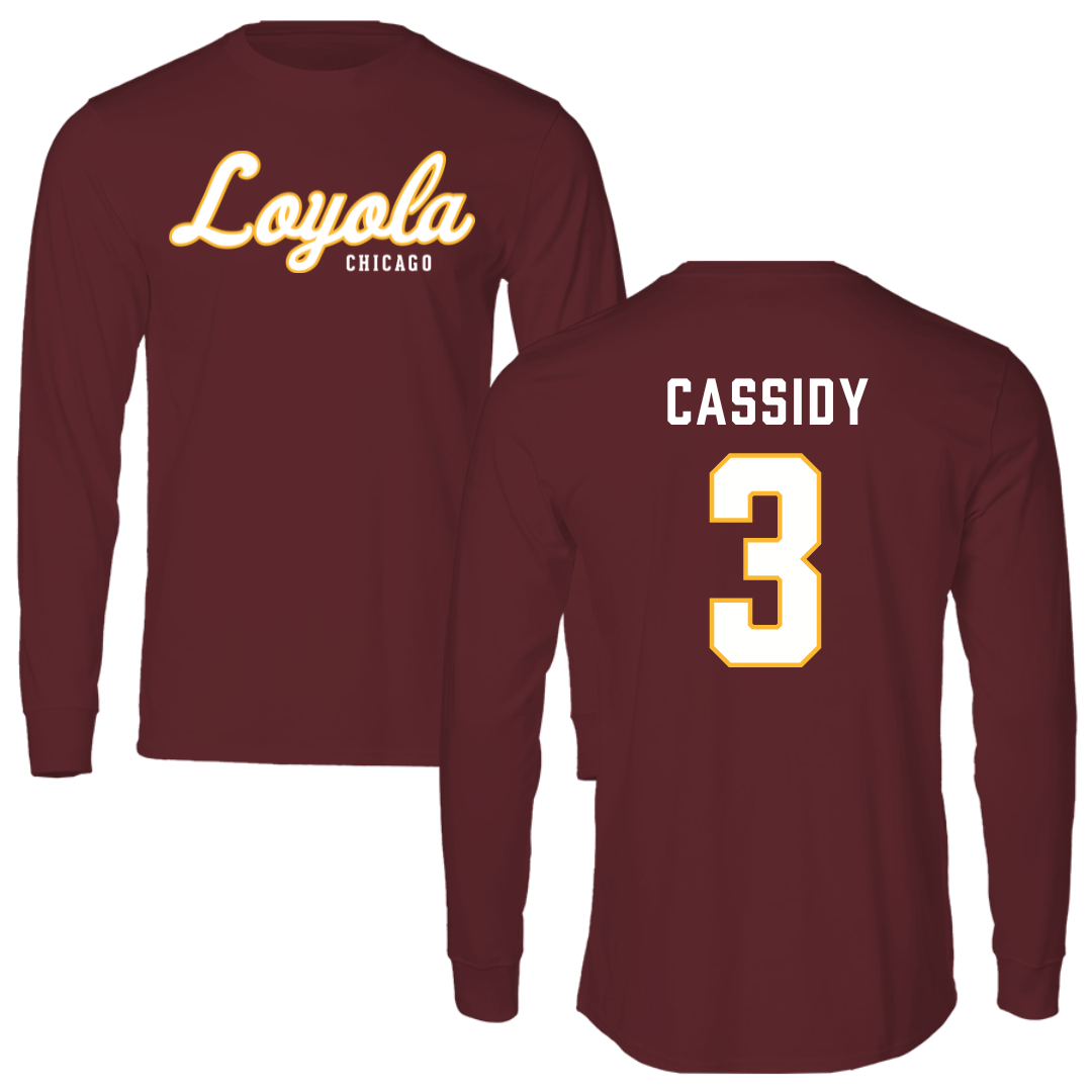 Loyola University-Chicago Soccer Maroon Performance Long Sleeve - #3 Amanda Cassidy