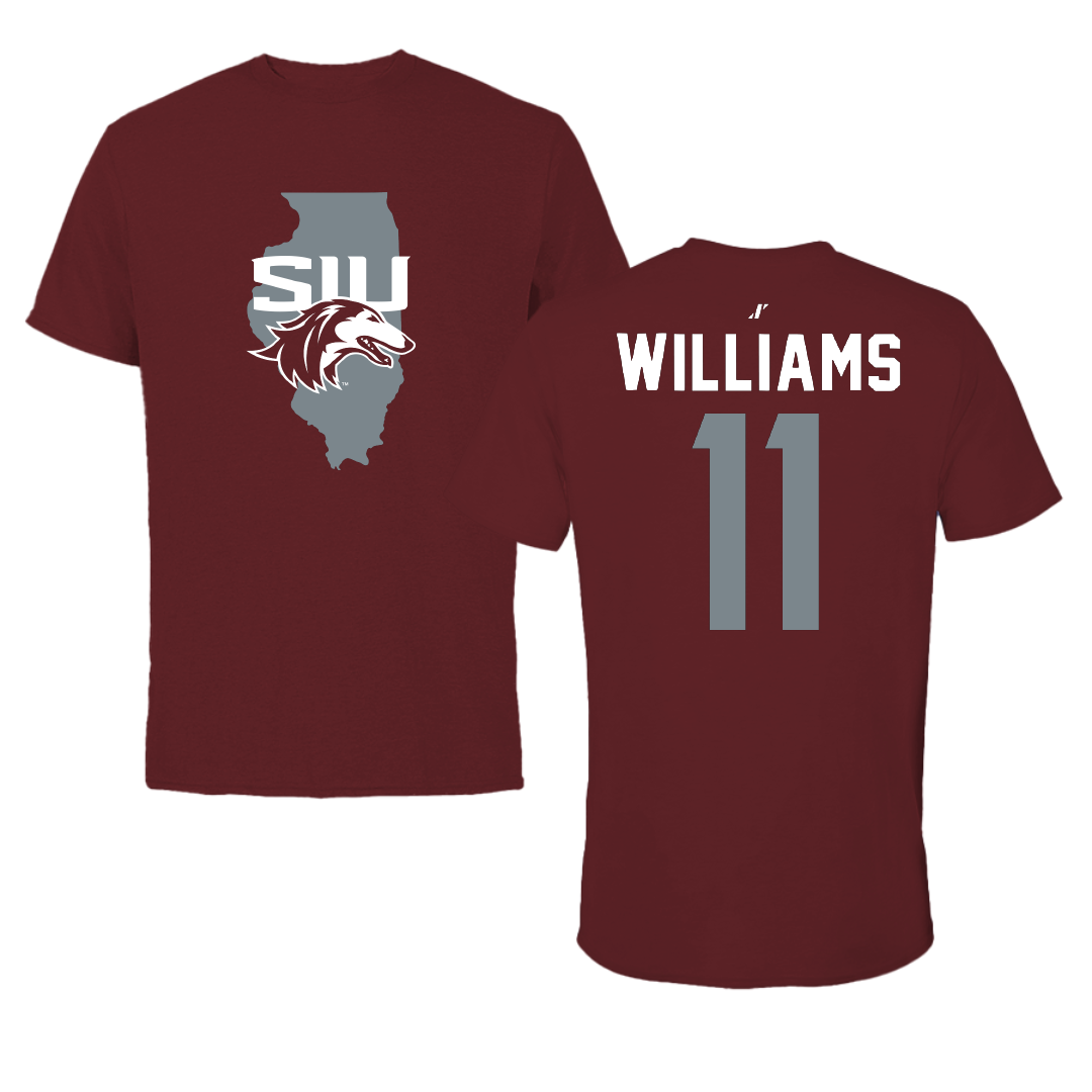Southern Illinois University at Carbondale Basketball Maroon State Tee - #11 Shemera Williams