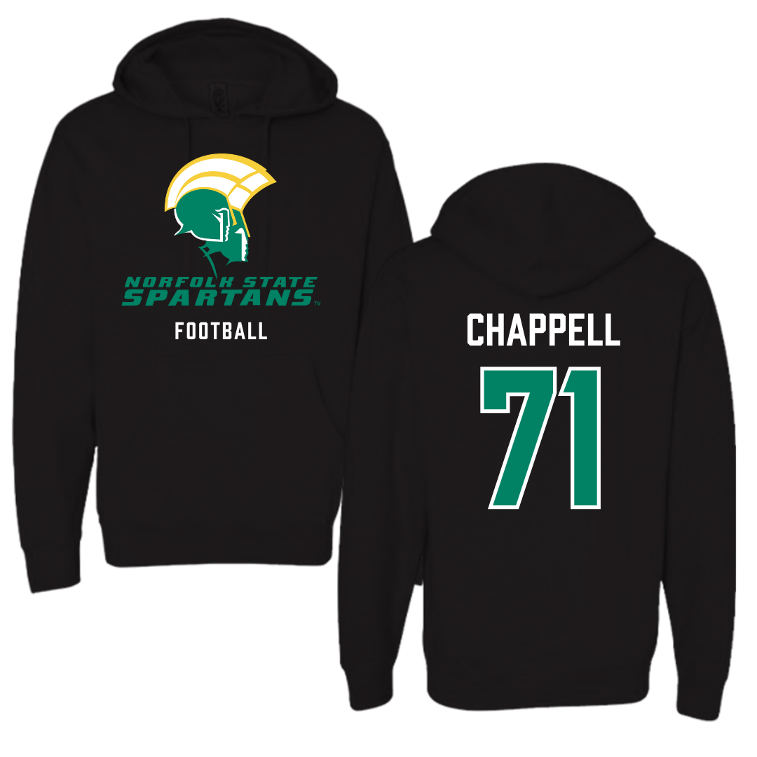 Norfolk State University Football Black Hoodie - #71 Jayden Chappell