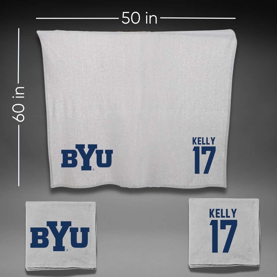 Brigham Young University Football Gray Blanket - #17 Jack Kelly