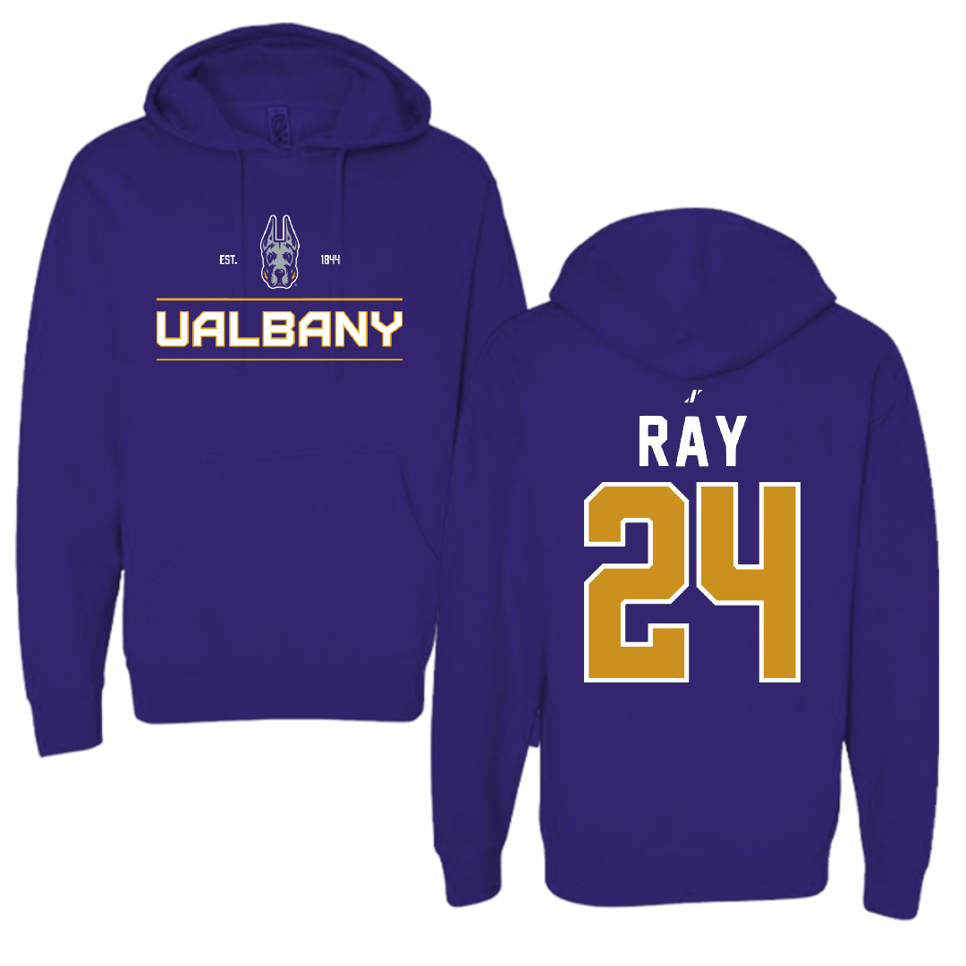 University at Albany Basketball Purple General Hoodie - #24 Abby Ray