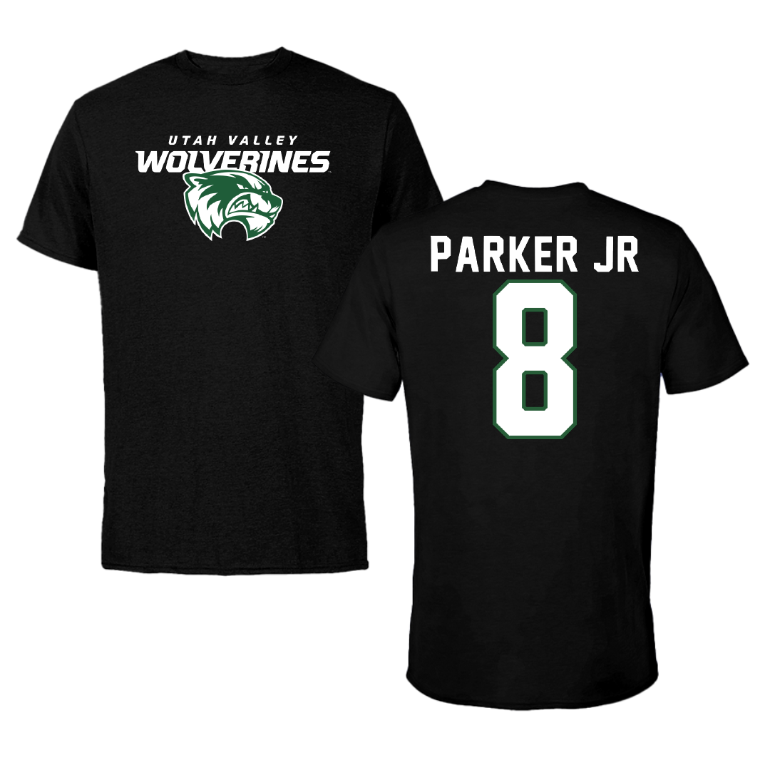 Utah Valley University Baseball Black Wolverines Performance Tee - #8 Kevin Parker Jr