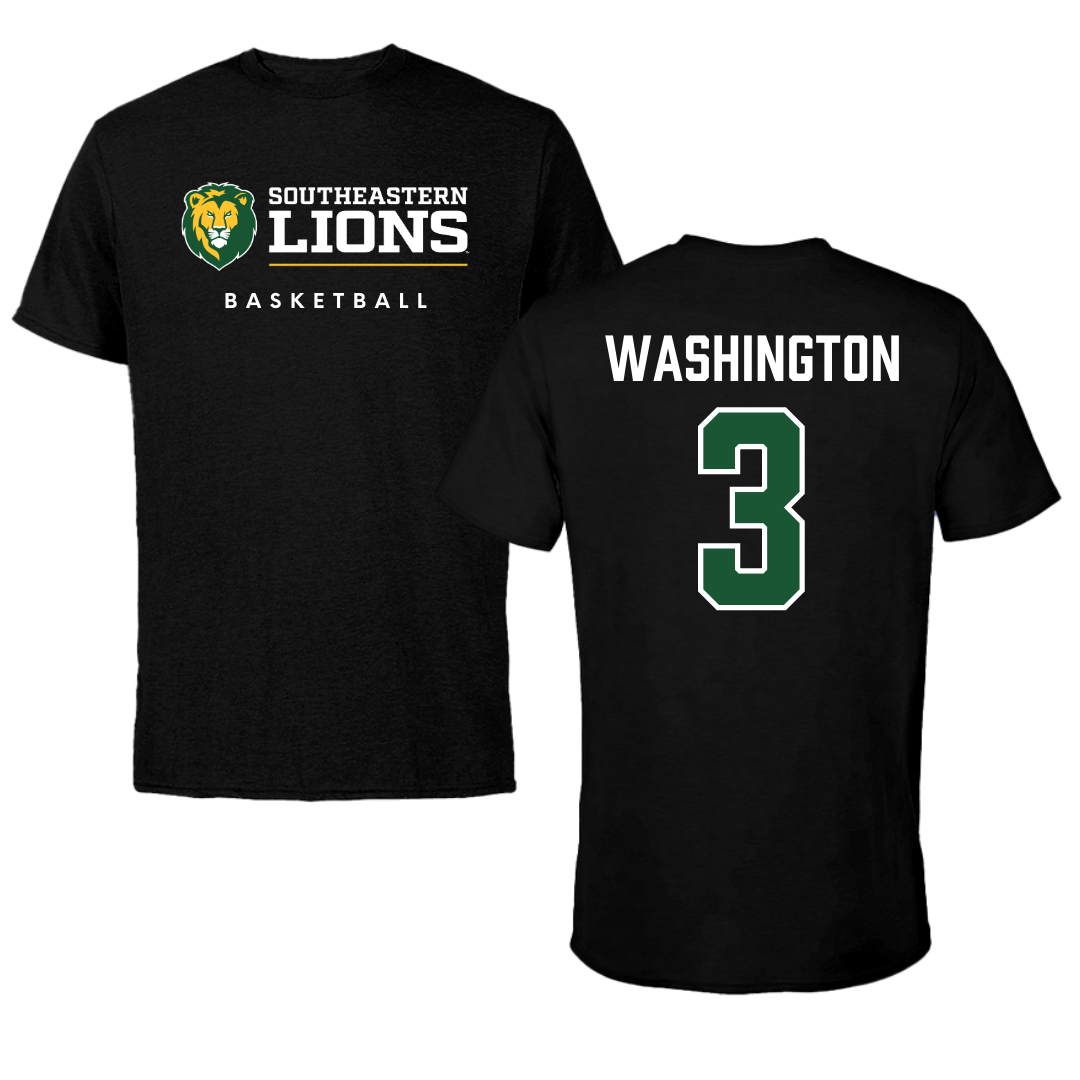 Southeastern Louisiana University Basketball Black Performance Tee - #3 Allasia Washington