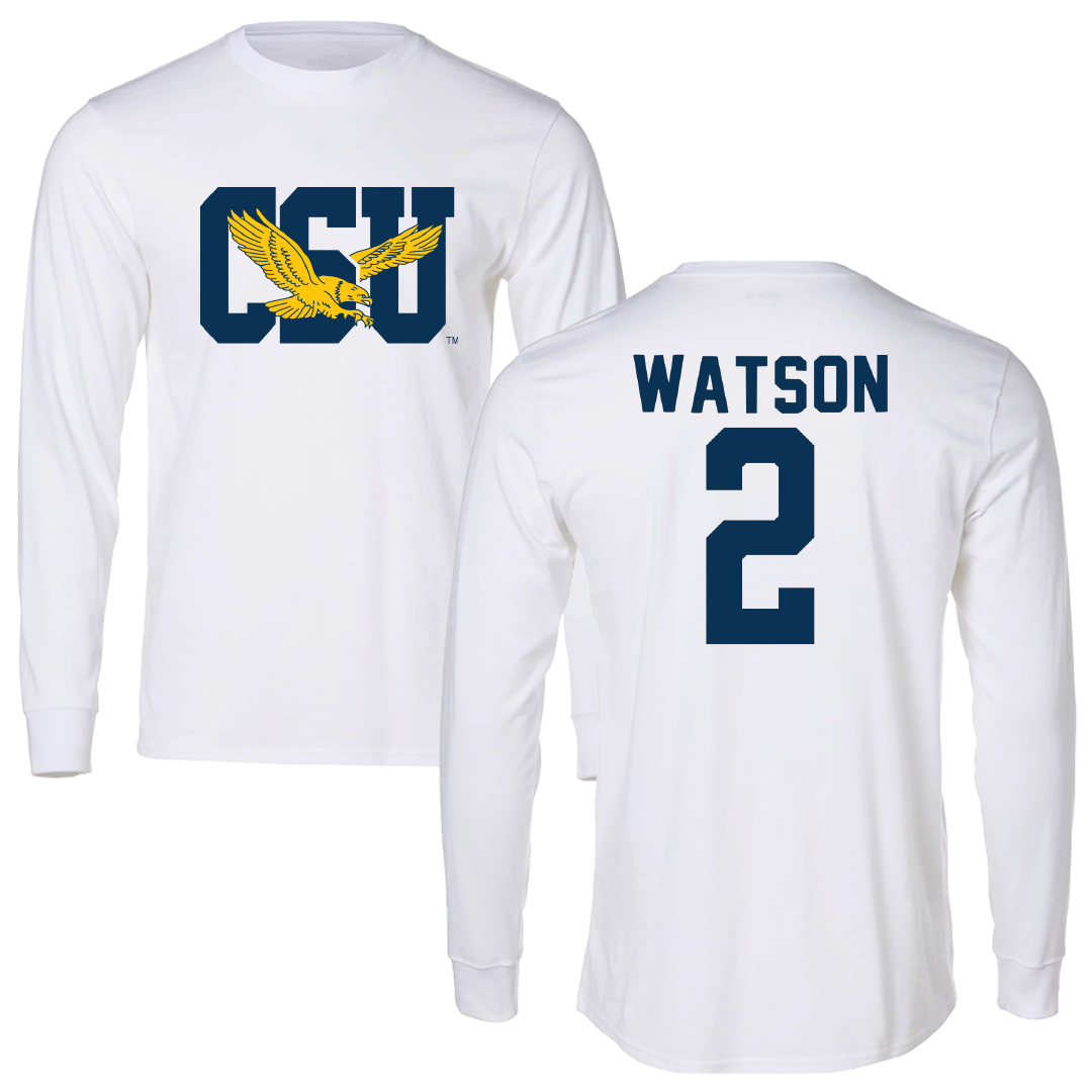 Coppin State University Baseball White Long Sleeve - #2 Braylon Watson