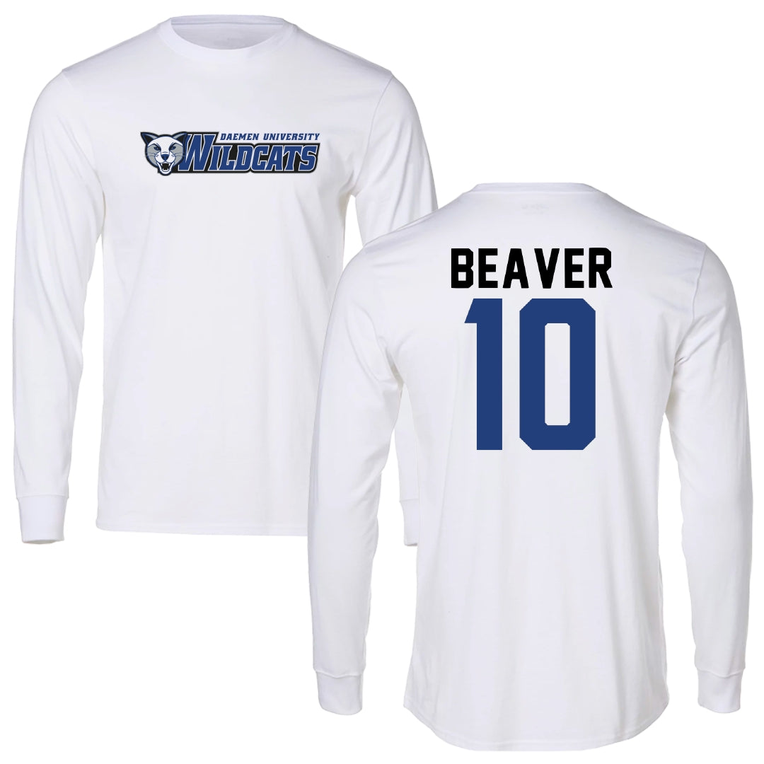 Daemen University Basketball White Long Sleeve - #10 Reece Beaver