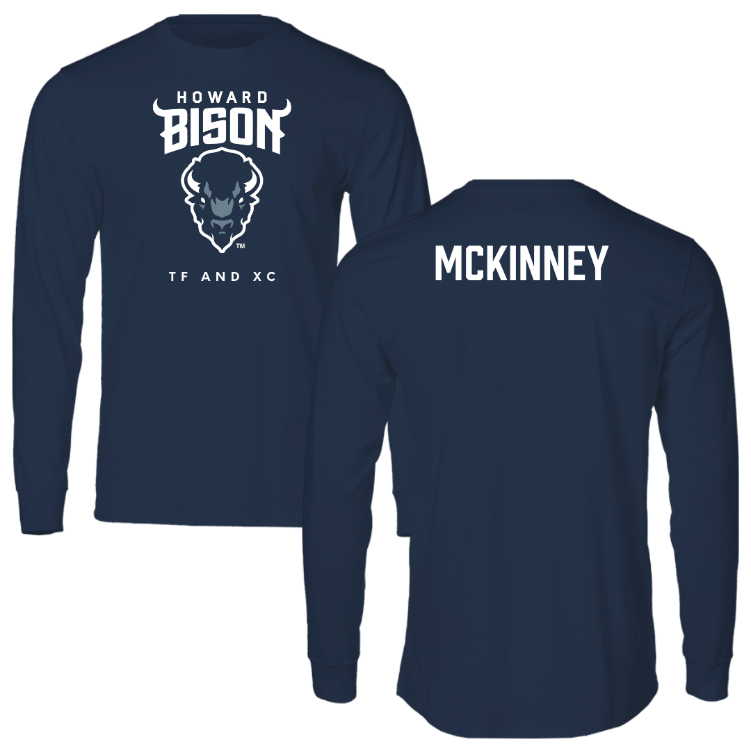 Howard University TF and XC Navy Performance Long Sleeve - Andre McKinney