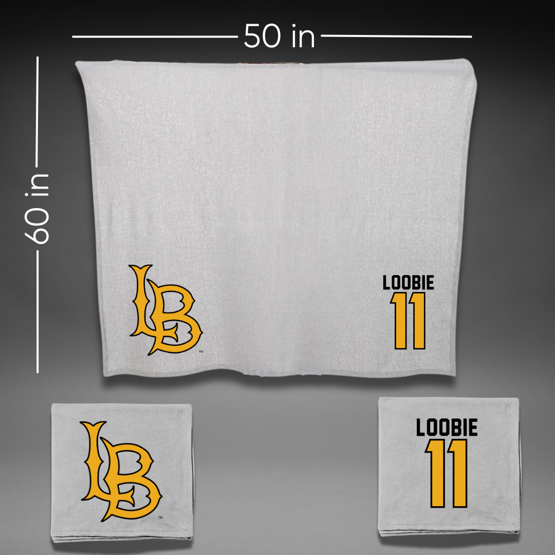 Long Beach State University Basketball Gray Blanket - #11 Rachel Loobie