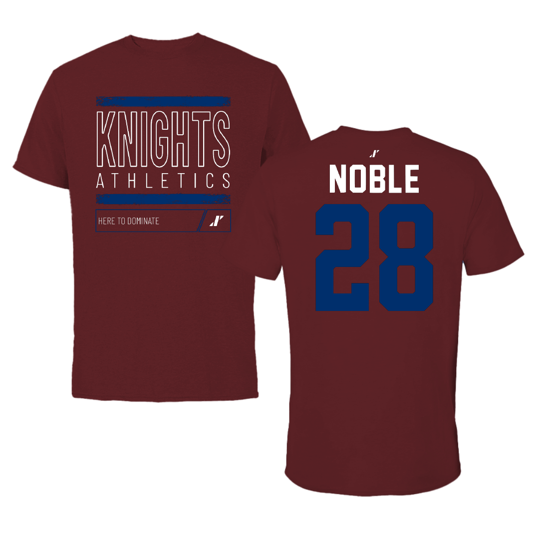 Fairleigh Dickinson University-Metropolitan Campus Baseball Maroon Dominate Tee - #28 Nick Noble