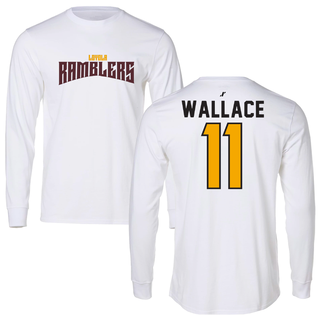 Loyola University-Chicago Softball White Classic Long Sleeve - #11 Haley Wallace