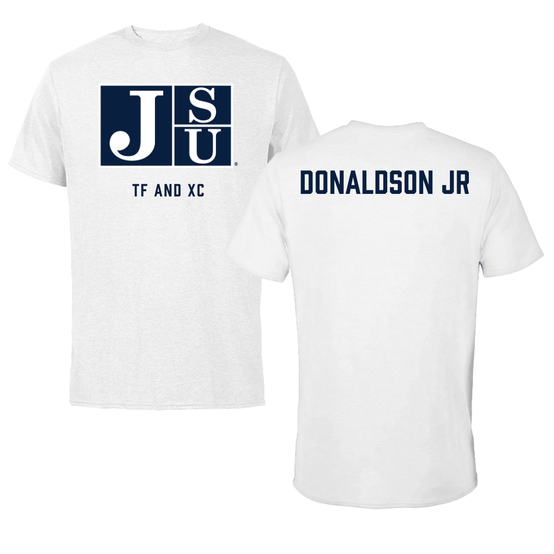 Jackson State University TF and XC White Tee - Ivan Donaldson Jr