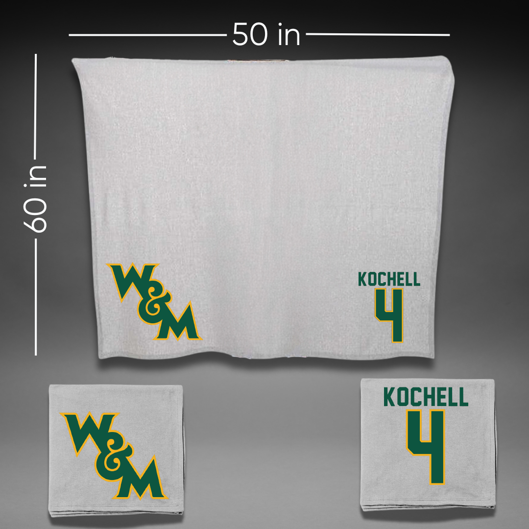 William & Mary Soccer Gray Blanket - #4 Alex Kochell