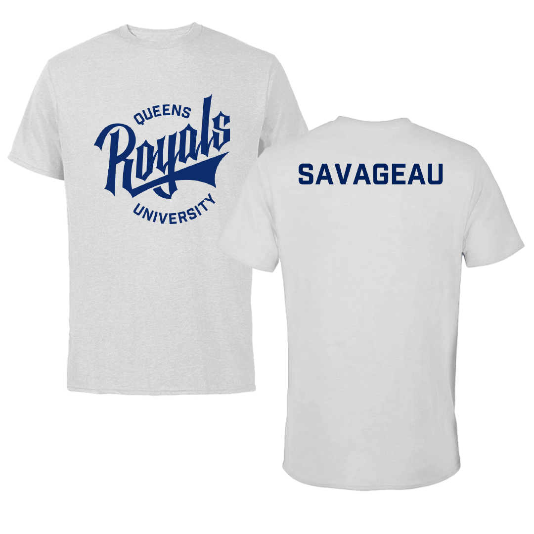 Queens University of Charlotte Golf Gray Tee - Peyton Savageau
