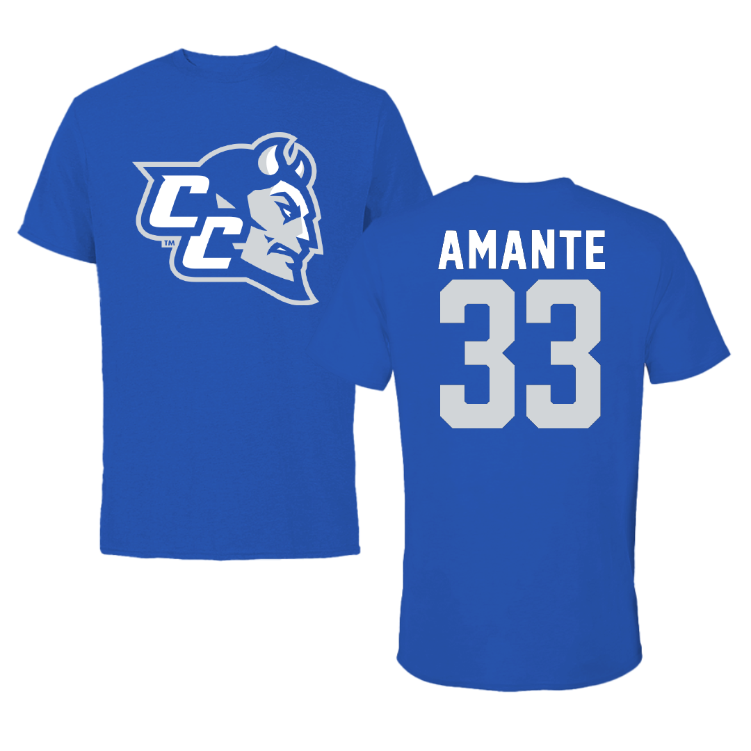 Central Connecticut State University Softball Blue Tee - #33 Samantha Amante