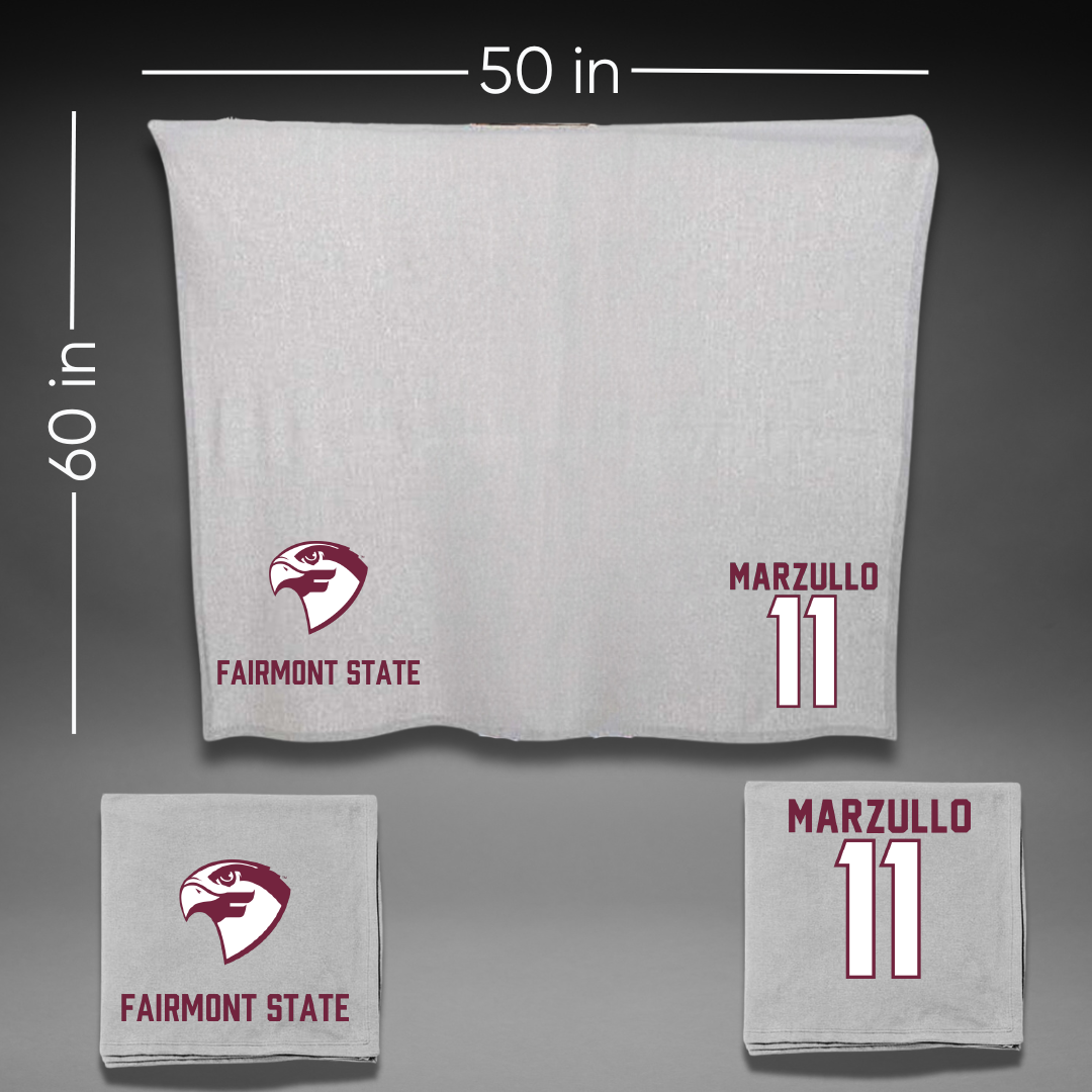 Fairmont State University Football Gray Blanket - #11 Nino Marzullo