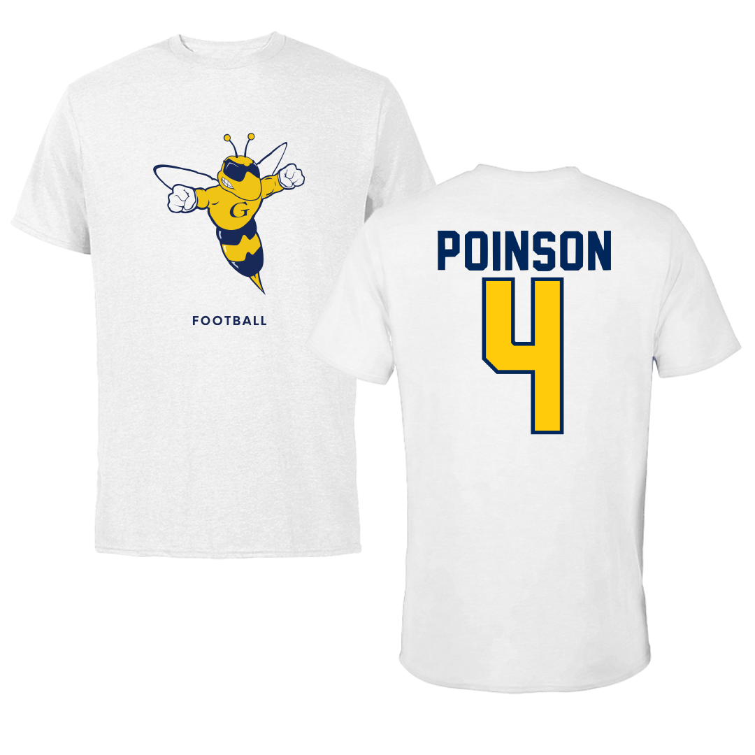 Graceland University Football White Performance Tee - #4 Jalen Poinson