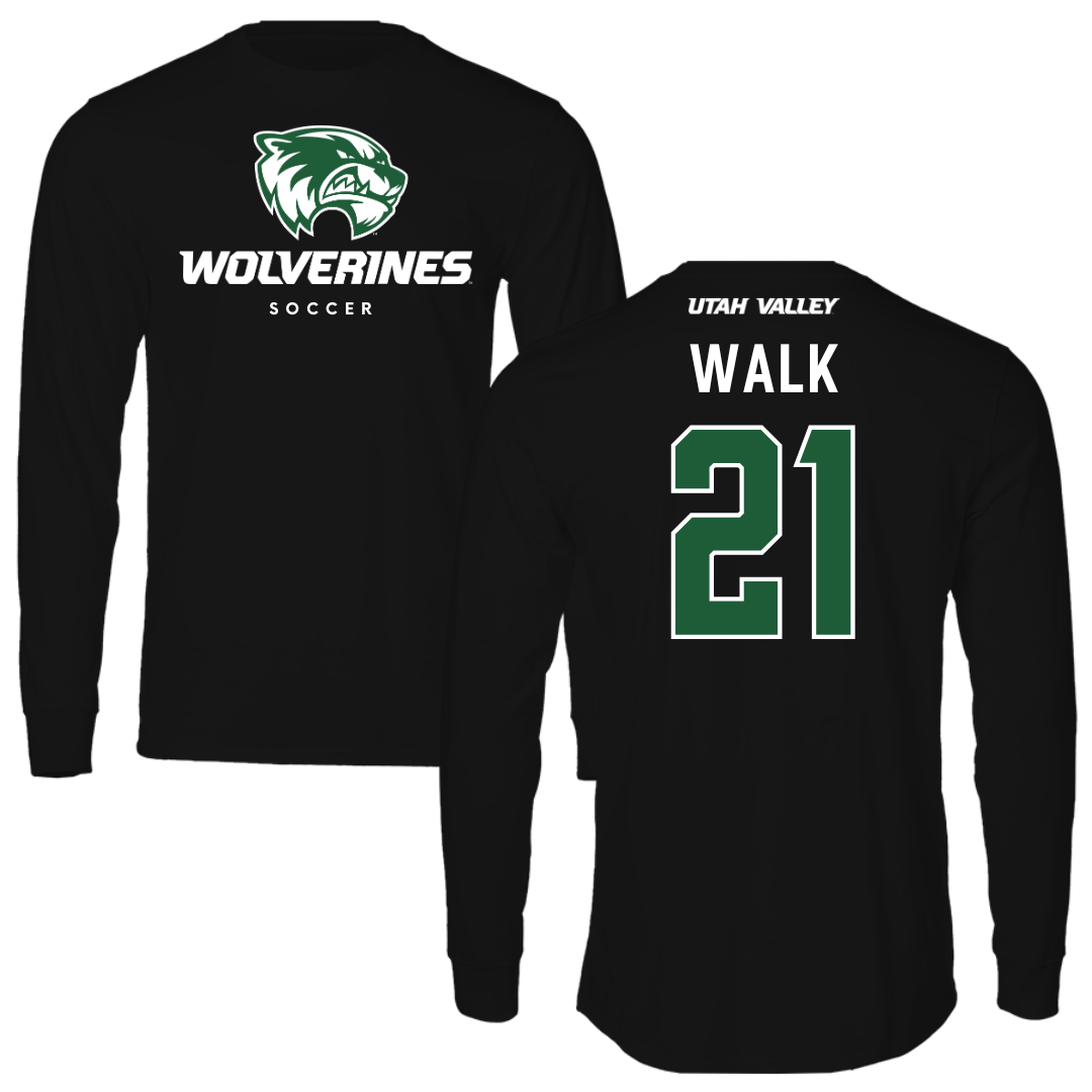 Utah Valley University Soccer Black Performance Long Sleeve - #21 Trevor Walk