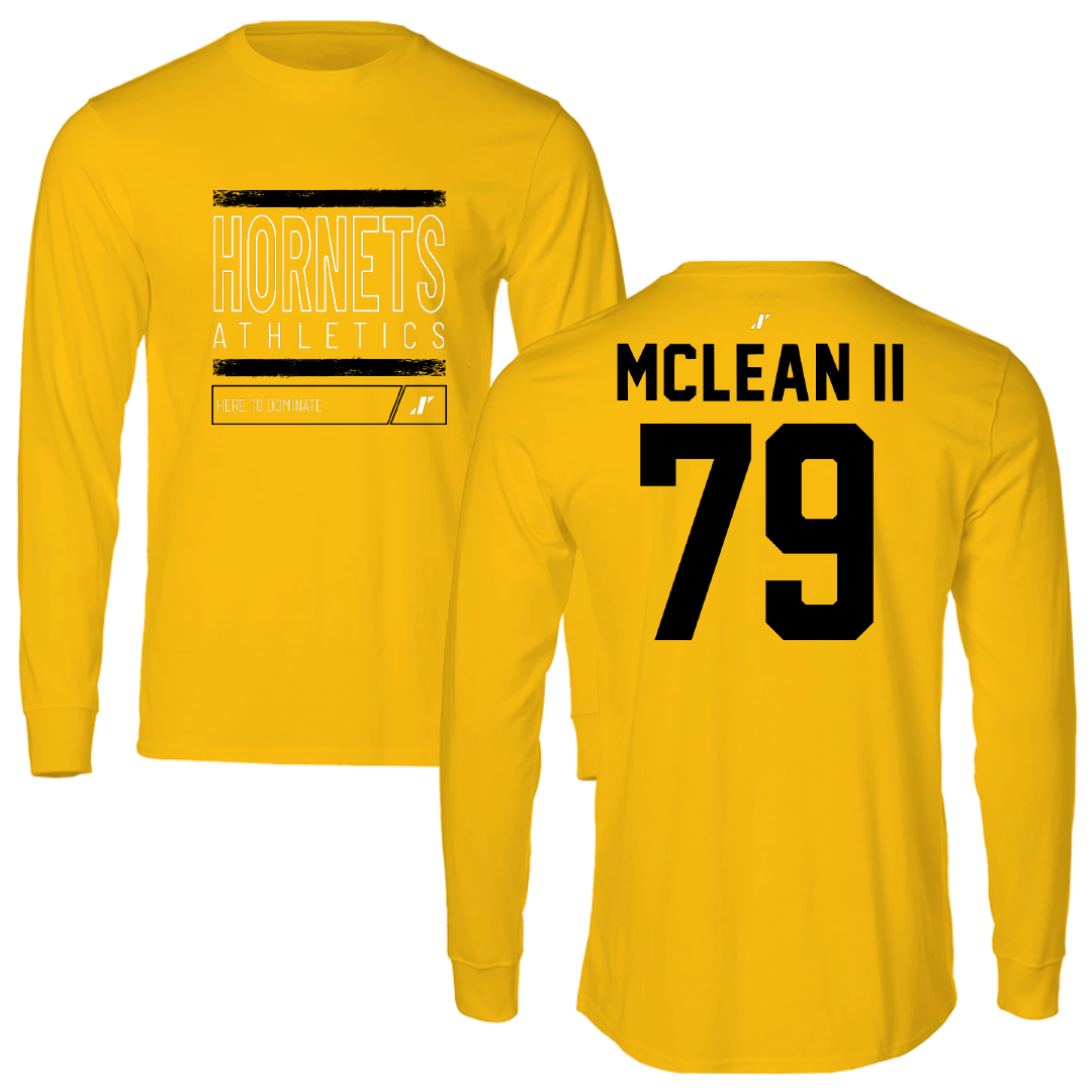 Alabama State University Football Gold Dominate Performance Long Sleeve - #79 Phillip McLean II