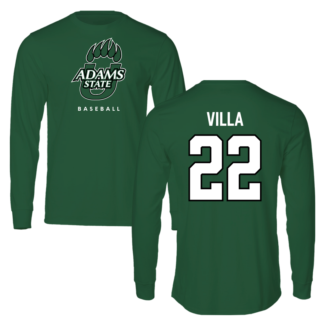 Adams State University Baseball Forest Green Long Sleeve - #22 Eric Villa