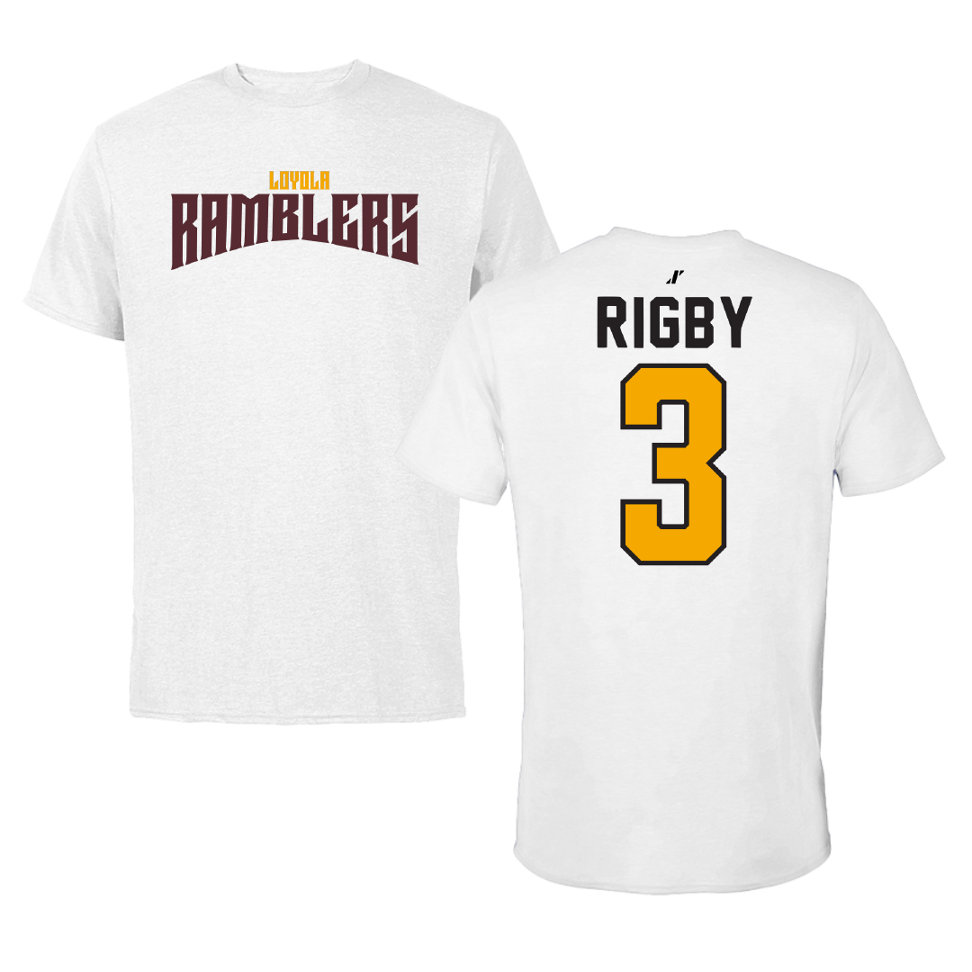 Loyola University-Chicago Softball White Classic Tee - #3 Kayci Rigby