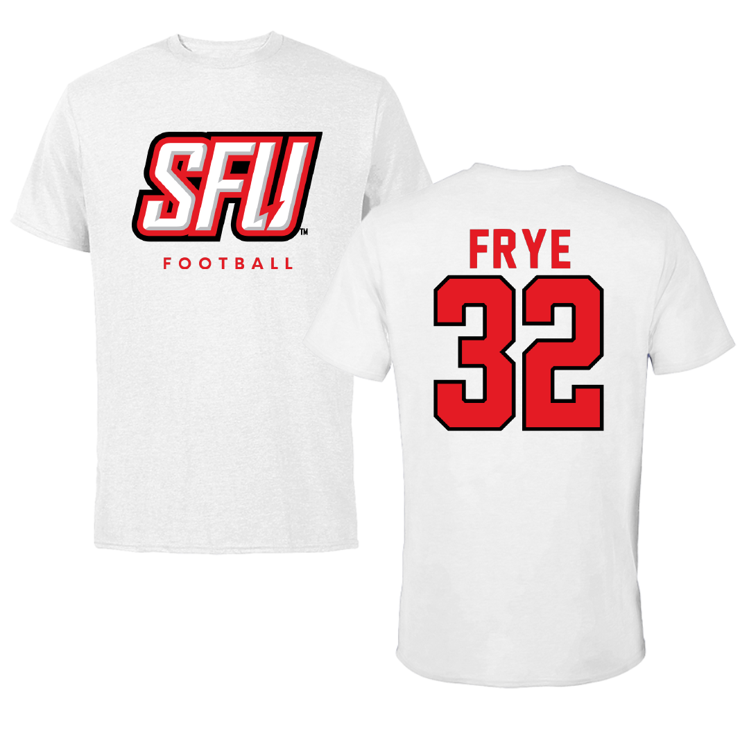 Saint Francis University (Pennsylvania) Football White SFU Performance Tee - #32 Nathaniel Frye