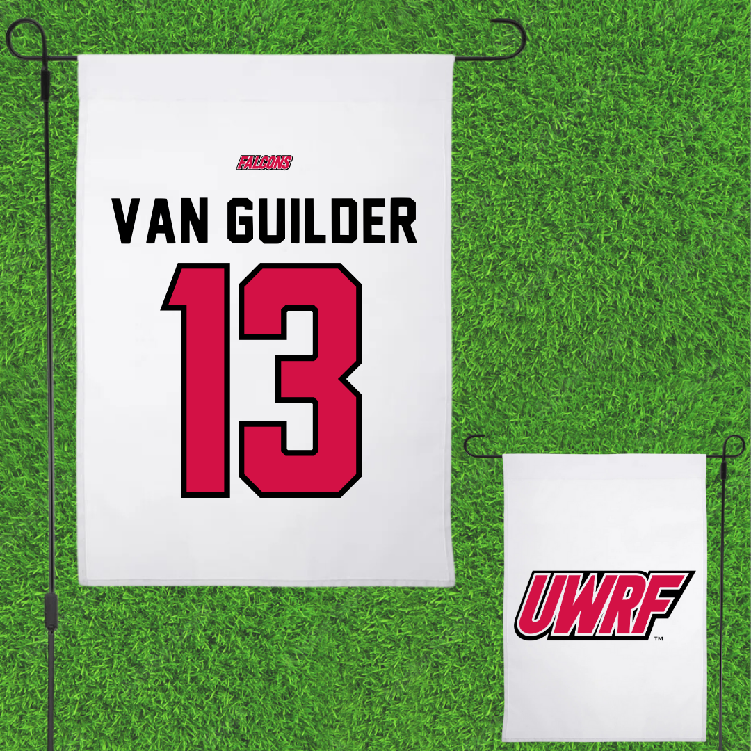 University of Wisconsin-River Falls Soccer White Garden Flag - #13 Greta Van Guilder