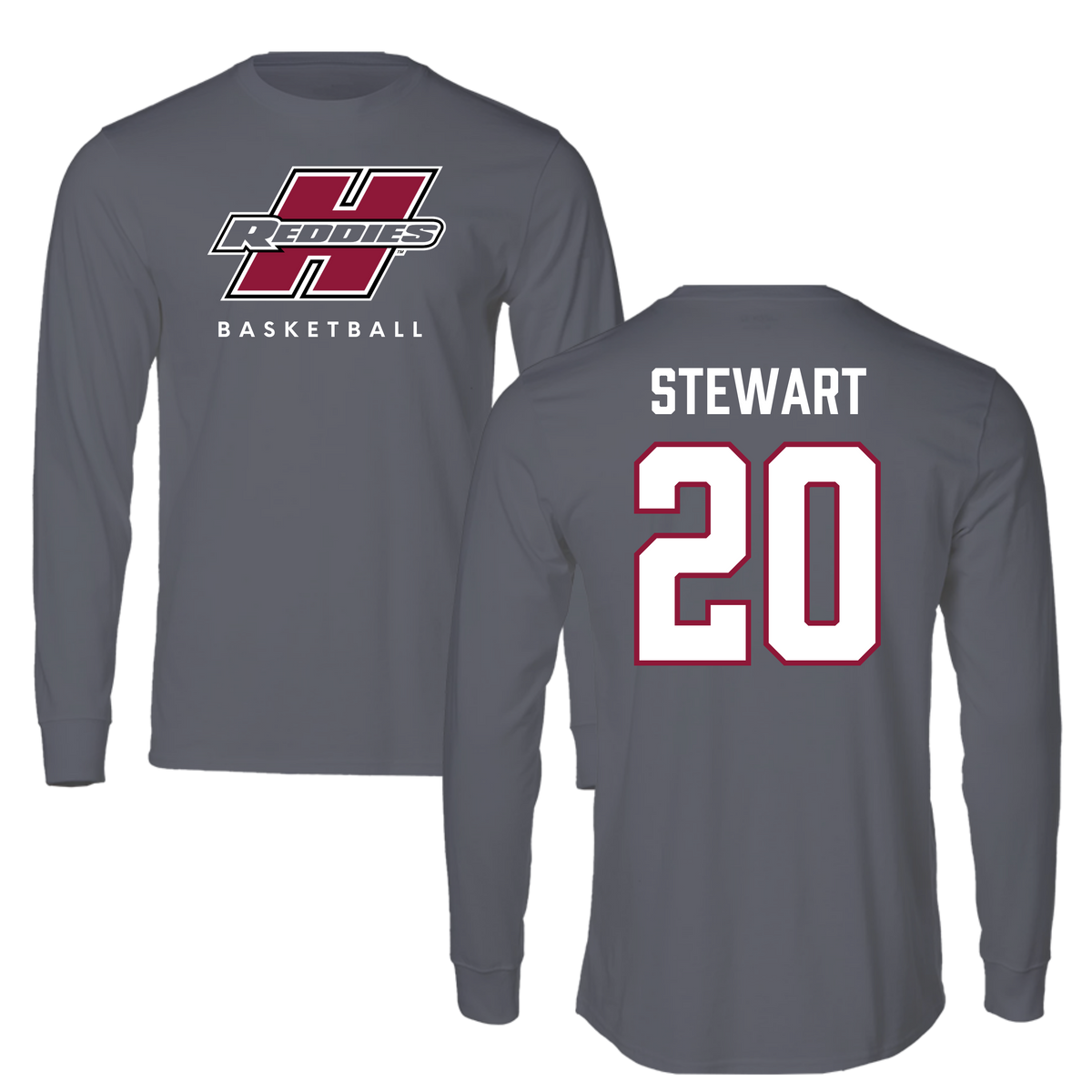 Henderson State University Basketball Gray Performance Long Sleeve - #20 KJ Stewart