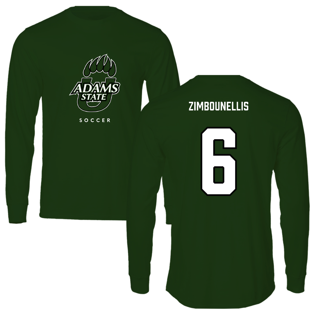 Adams State University Soccer Forest Green Long Sleeve - #6 Tyler Zimbounellis