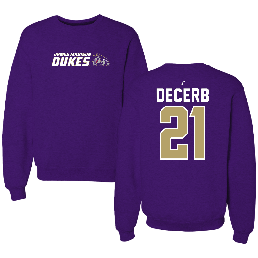 James Madison University Soccer Purple General Crewneck - #21 Sofia DeCerb