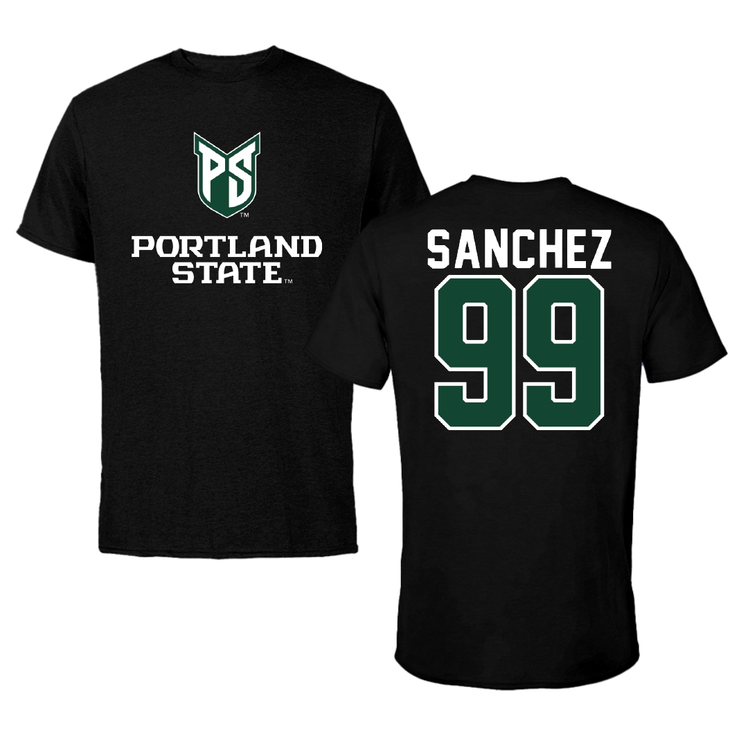 Portland State University Softball Black Block Performance Tee - #99 Elise Sanchez