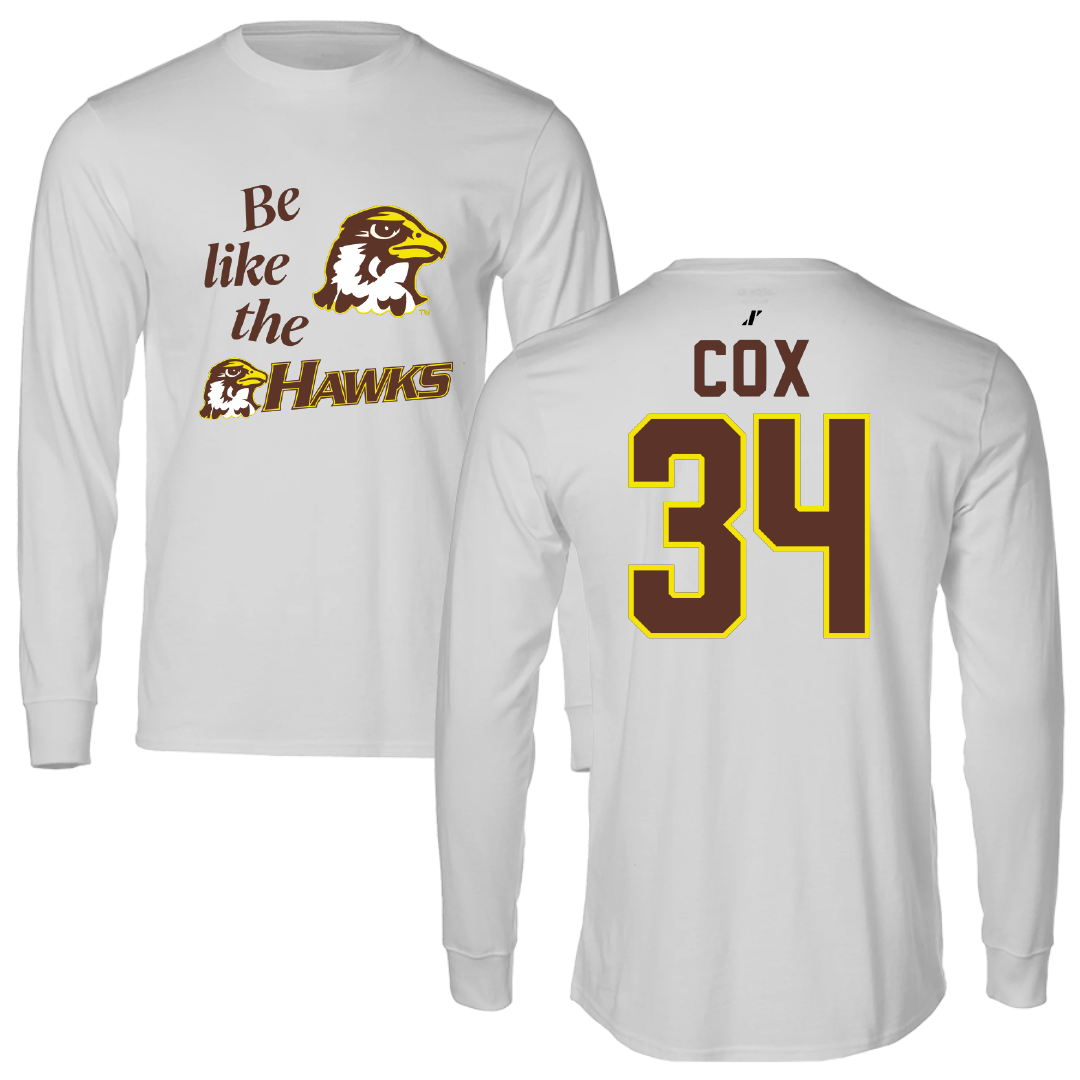 Quincy University Baseball Light Gray Be Like Us Performance Long Sleeve - #34 Connor Cox