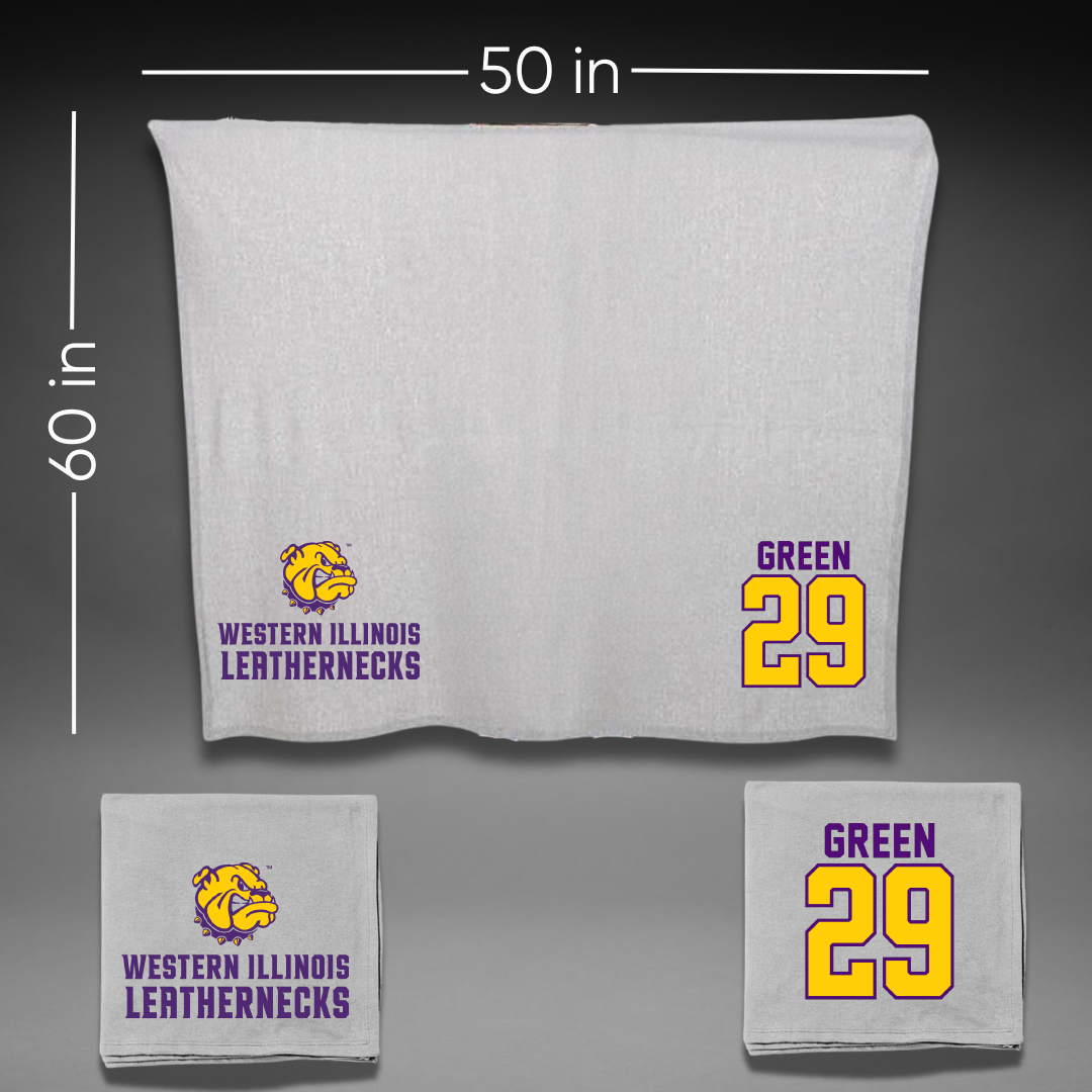 Western Illinois University Softball Gray Blanket - #29 Katie Green
