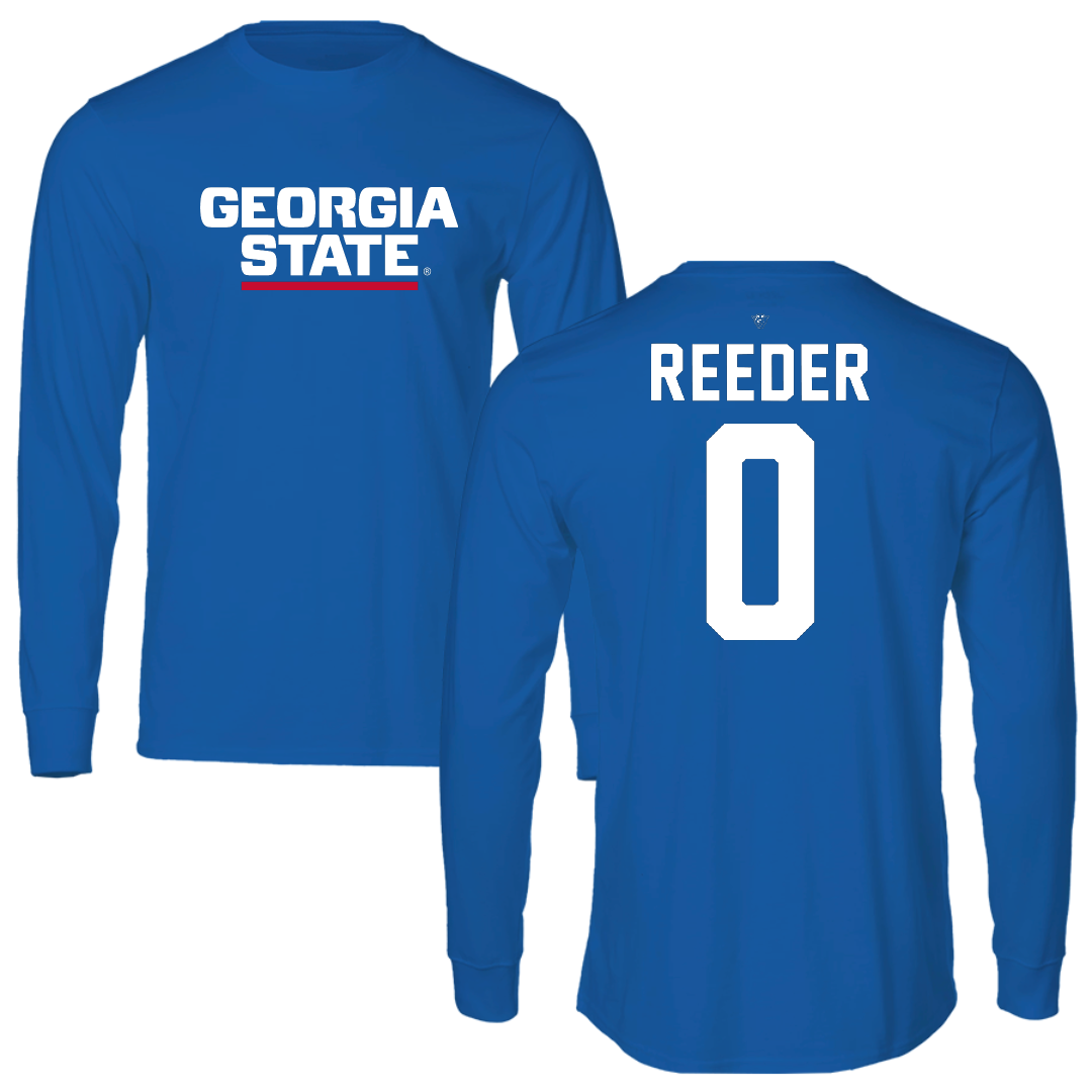Georgia State University Football Blue Long Sleeve - #0 Jonah Reeder