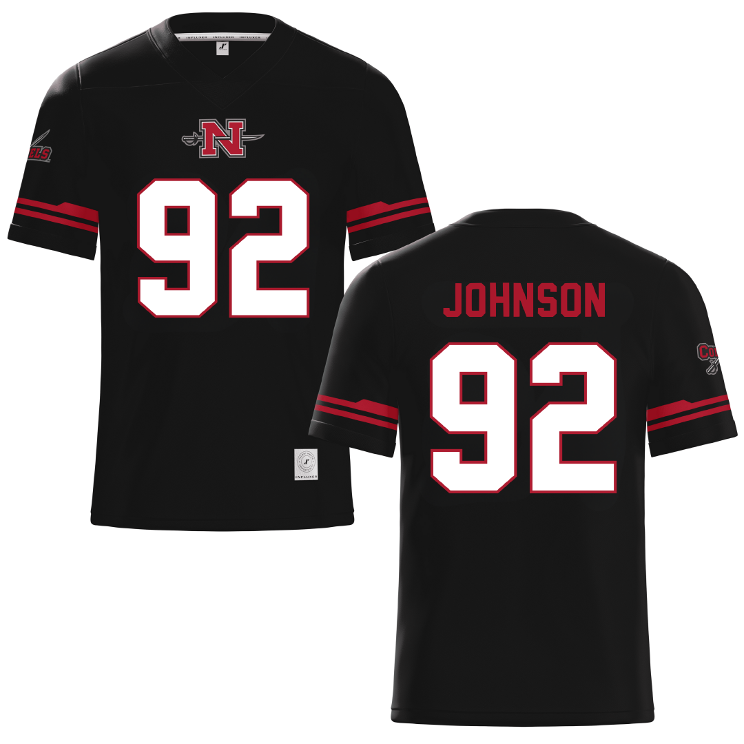 Nicholls State University Black Football Jersey - #92 Joshua Johnson