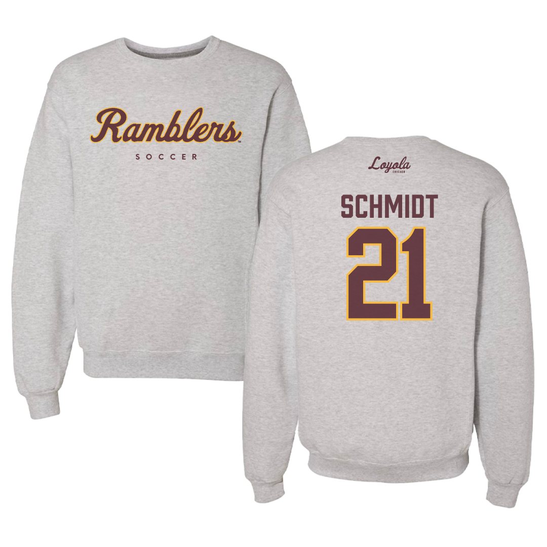 Loyola University-Chicago Soccer Gray Crewneck - #21 Maggie Schmidt