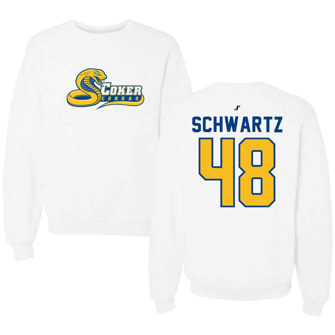 Coker University Soccer White Crewneck - #48 Tyler Schwartz
